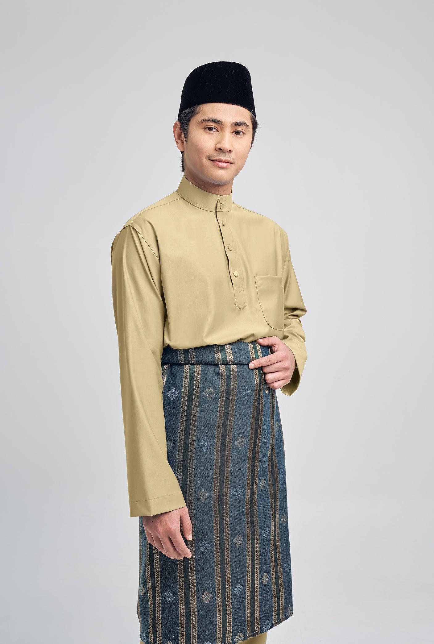 Patawali Classic Fit Baju Melayu Cekak Musang - Buttermilk
