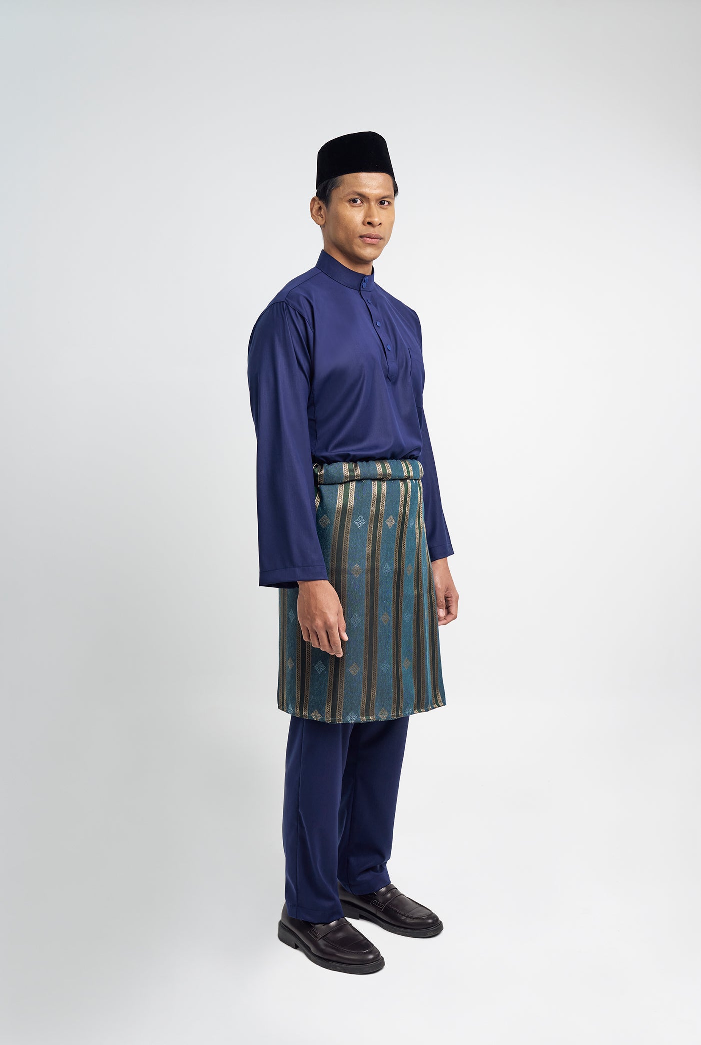 Patawali Classic Fit Baju Melayu Cekak Musang - Dark Navy