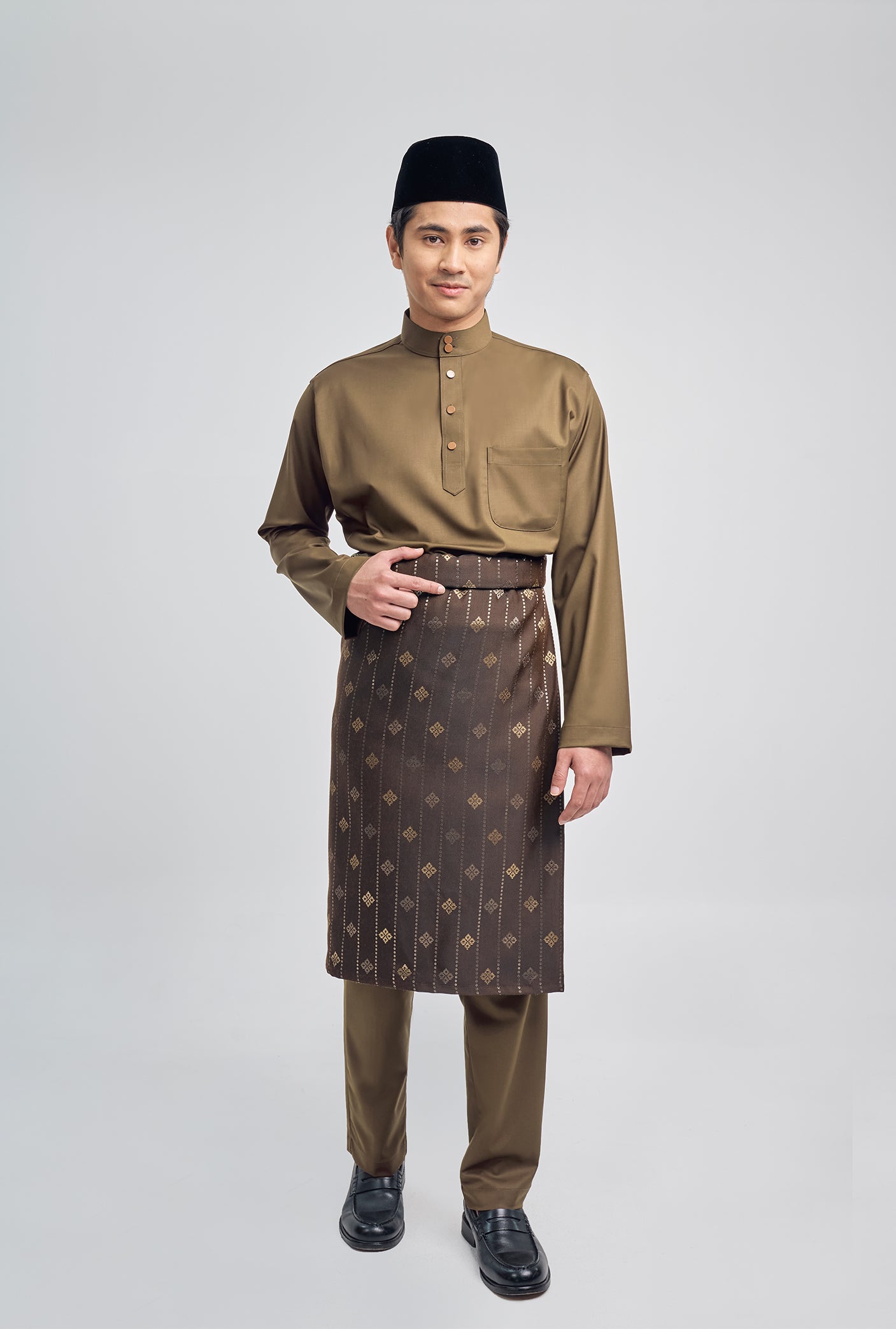Patawali Classic Fit Baju Melayu Cekak Musang - Hazel Brown