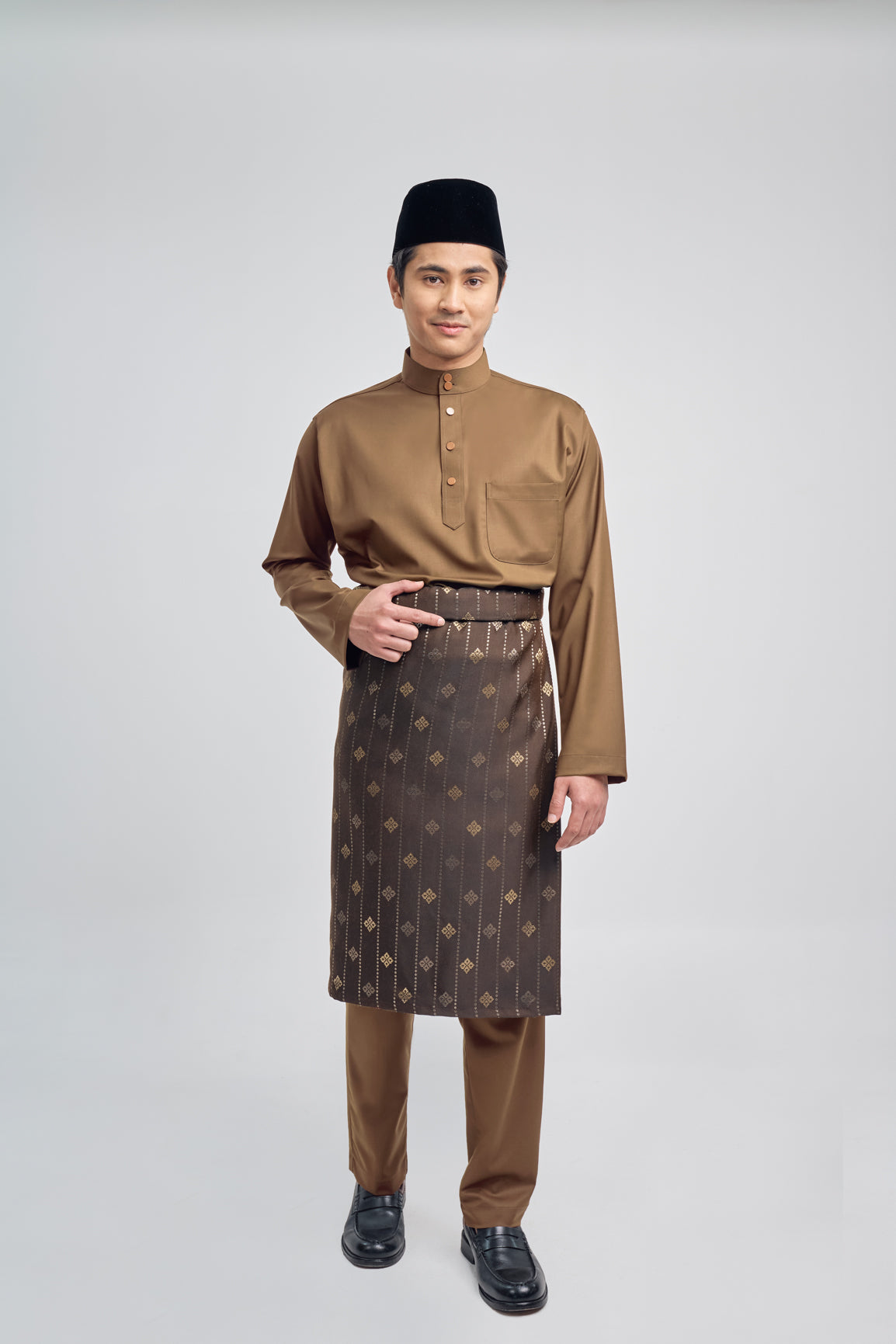 Patawali Classic Fit Baju Melayu Cekak Musang - Hazel Brown