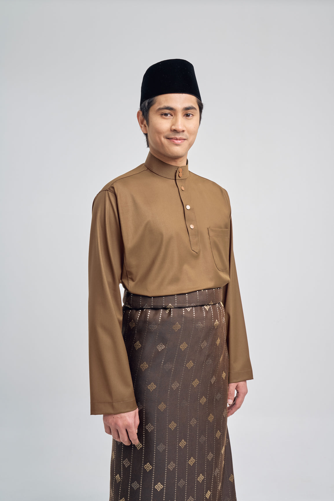 Patawali Classic Fit Baju Melayu Cekak Musang - Hazel Brown