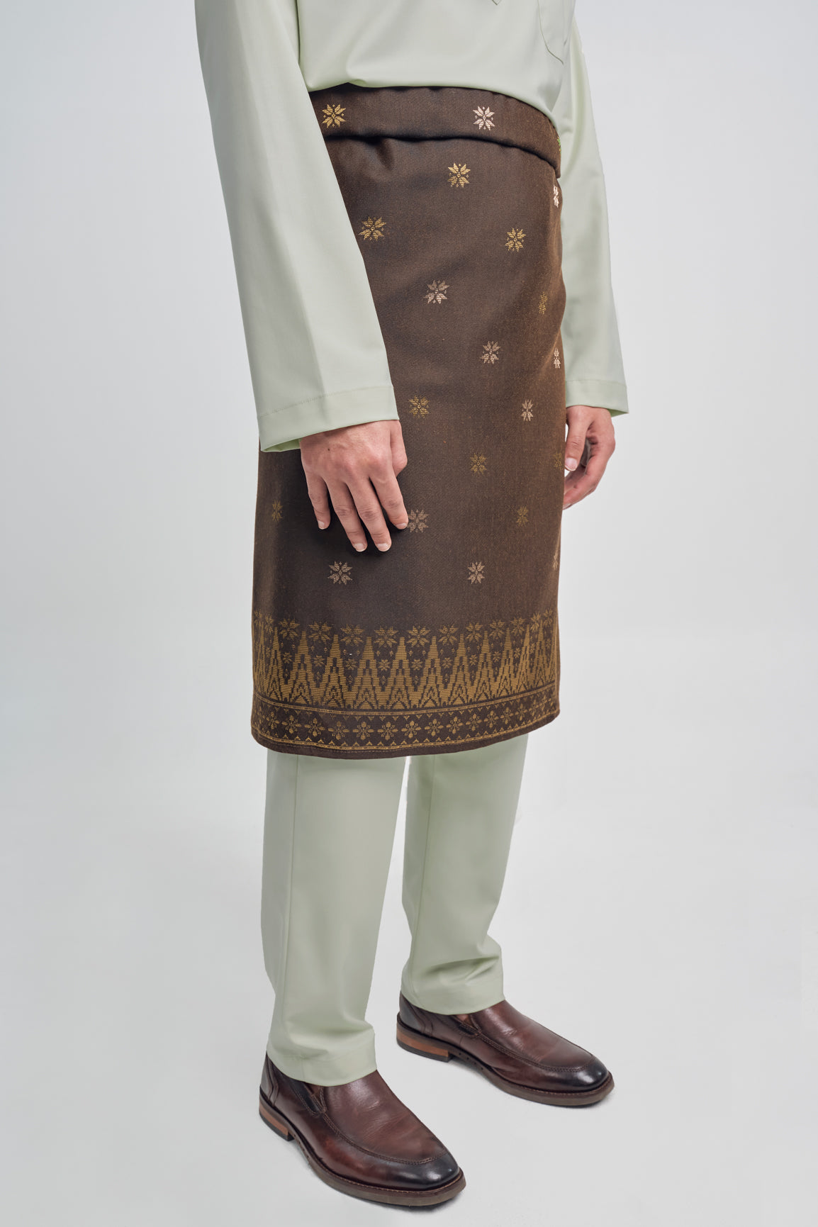 Patawali Classic Fit Baju Melayu Cekak Musang - Light Olive