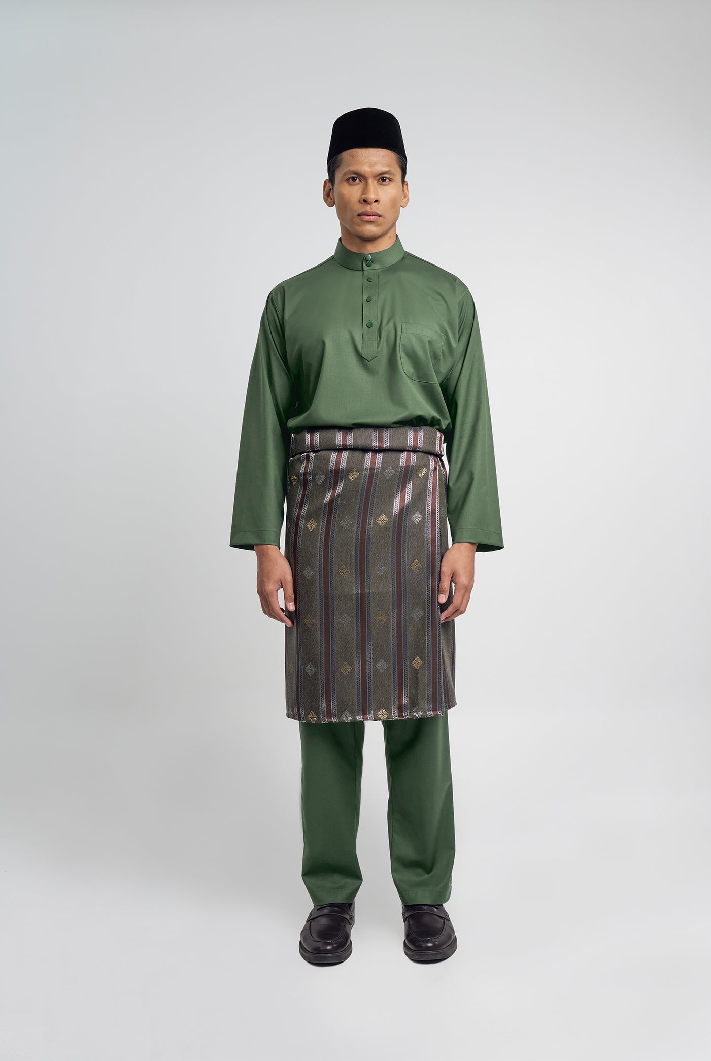 Patawali Classic Fit Baju Melayu Cekak Musang - Pickle Green