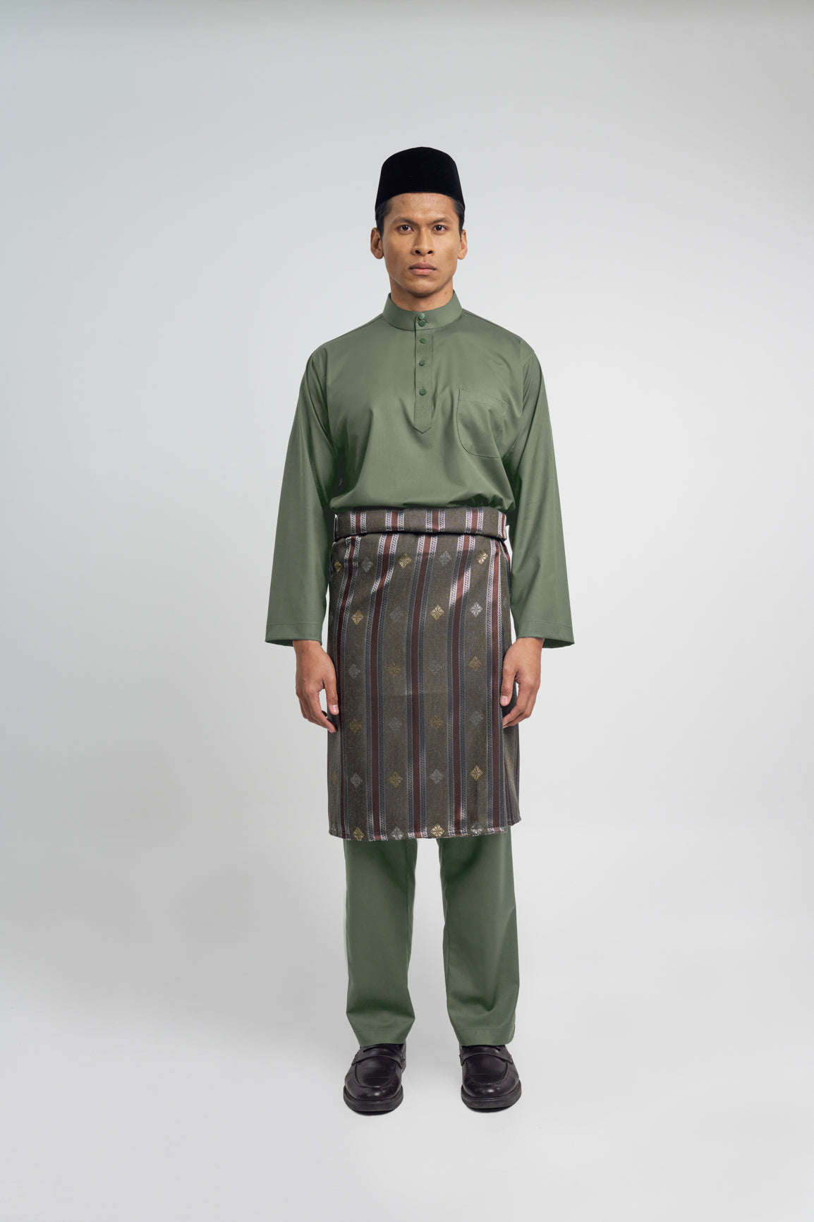 Patawali Classic Fit Baju Melayu Cekak Musang - Pickle Green