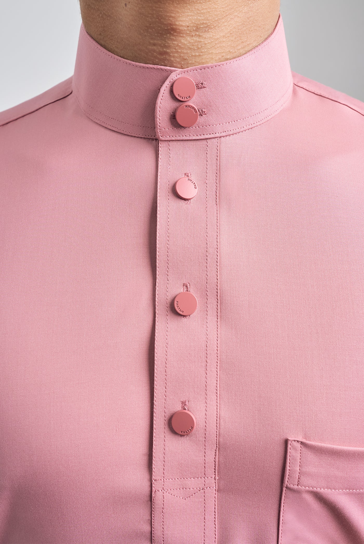 Patawali Classic Fit Baju Melayu Cekak Musang - Dusty Pink