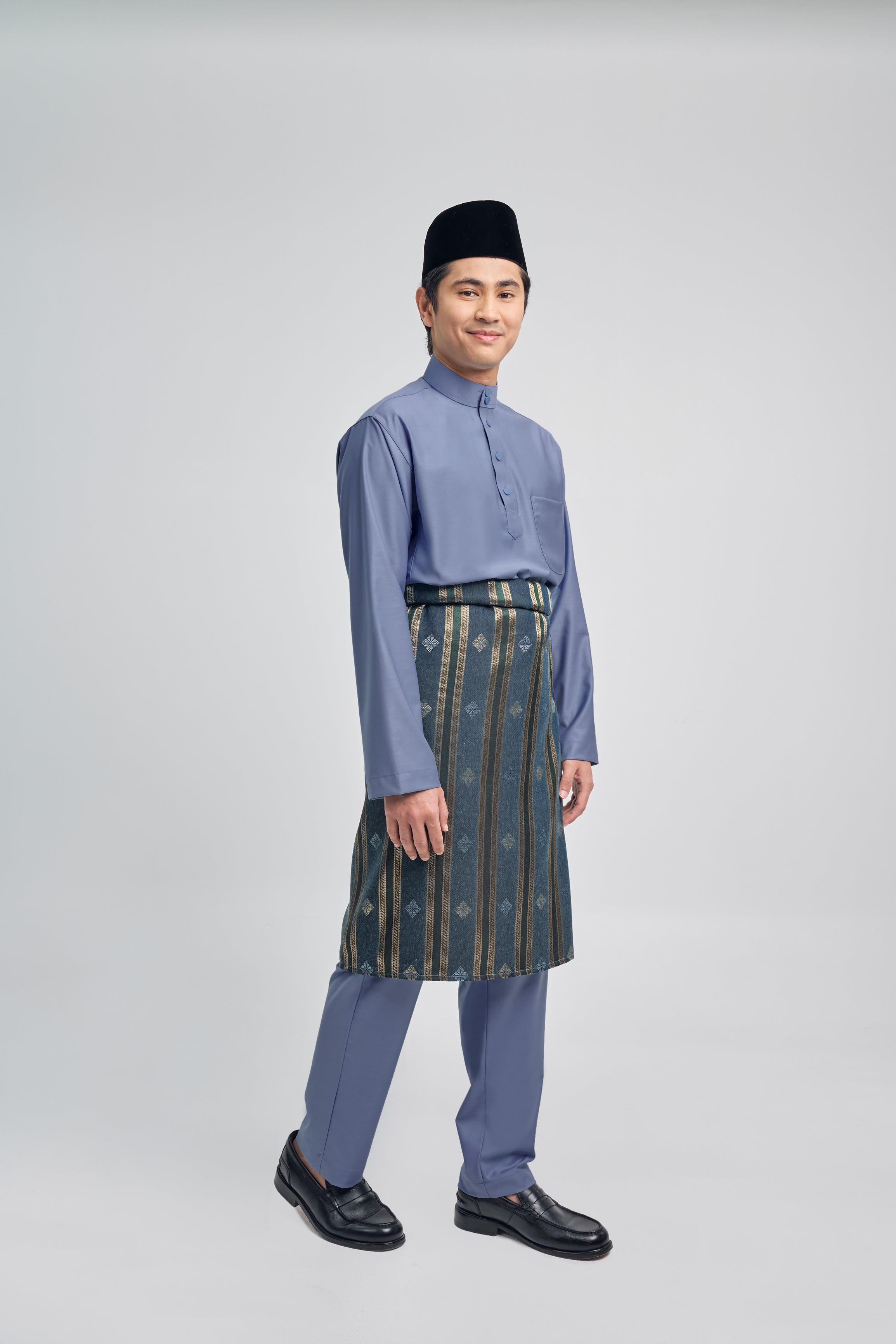 Patawali Classic Fit Baju Melayu Cekak Musang - Stone Blue