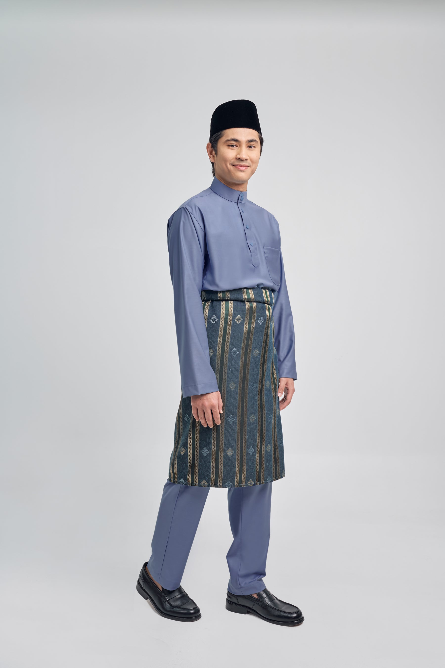 Patawali Classic Fit Baju Melayu Cekak Musang - Stone Blue