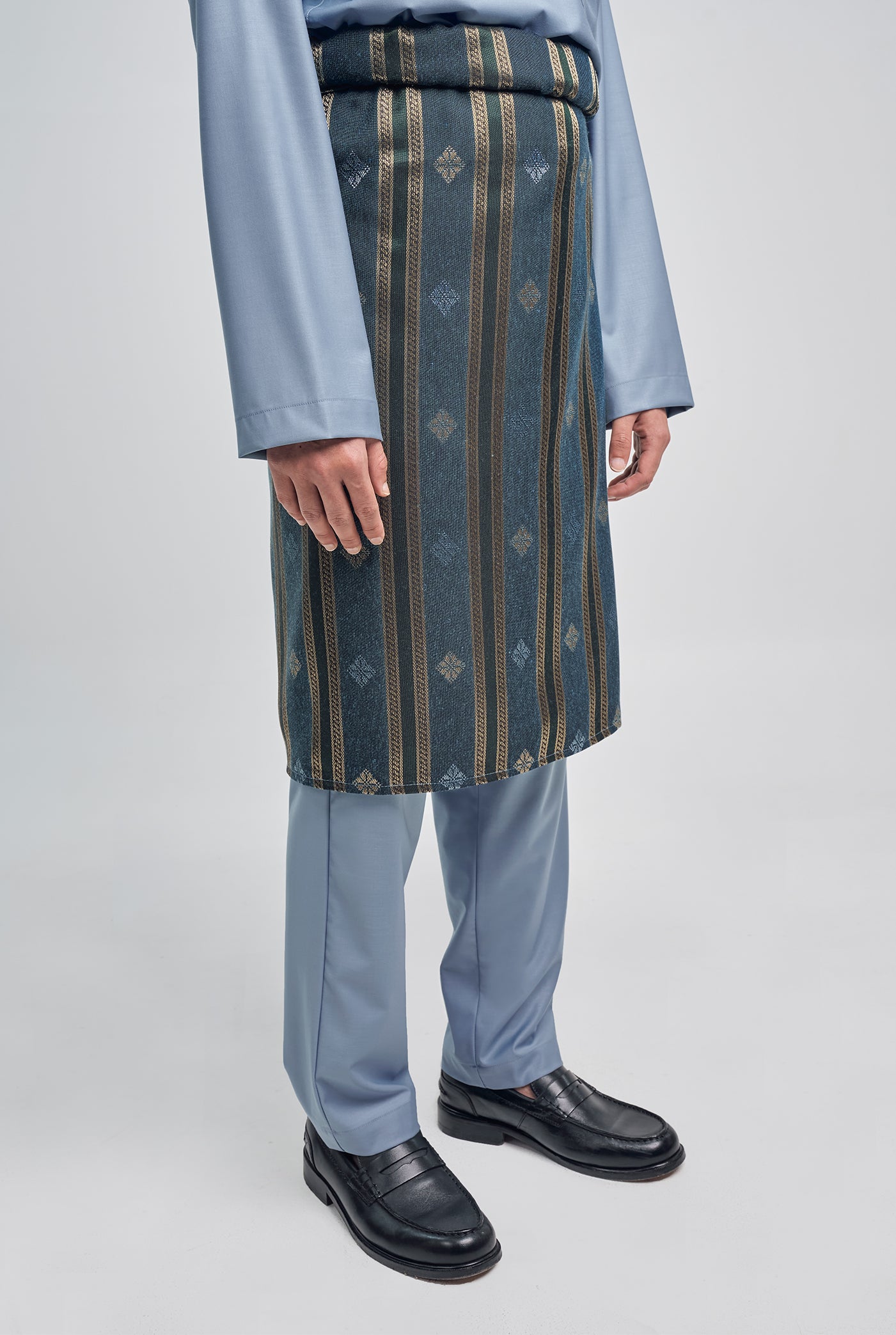 Patawali Classic Fit Baju Melayu Cekak Musang - Stone Blue