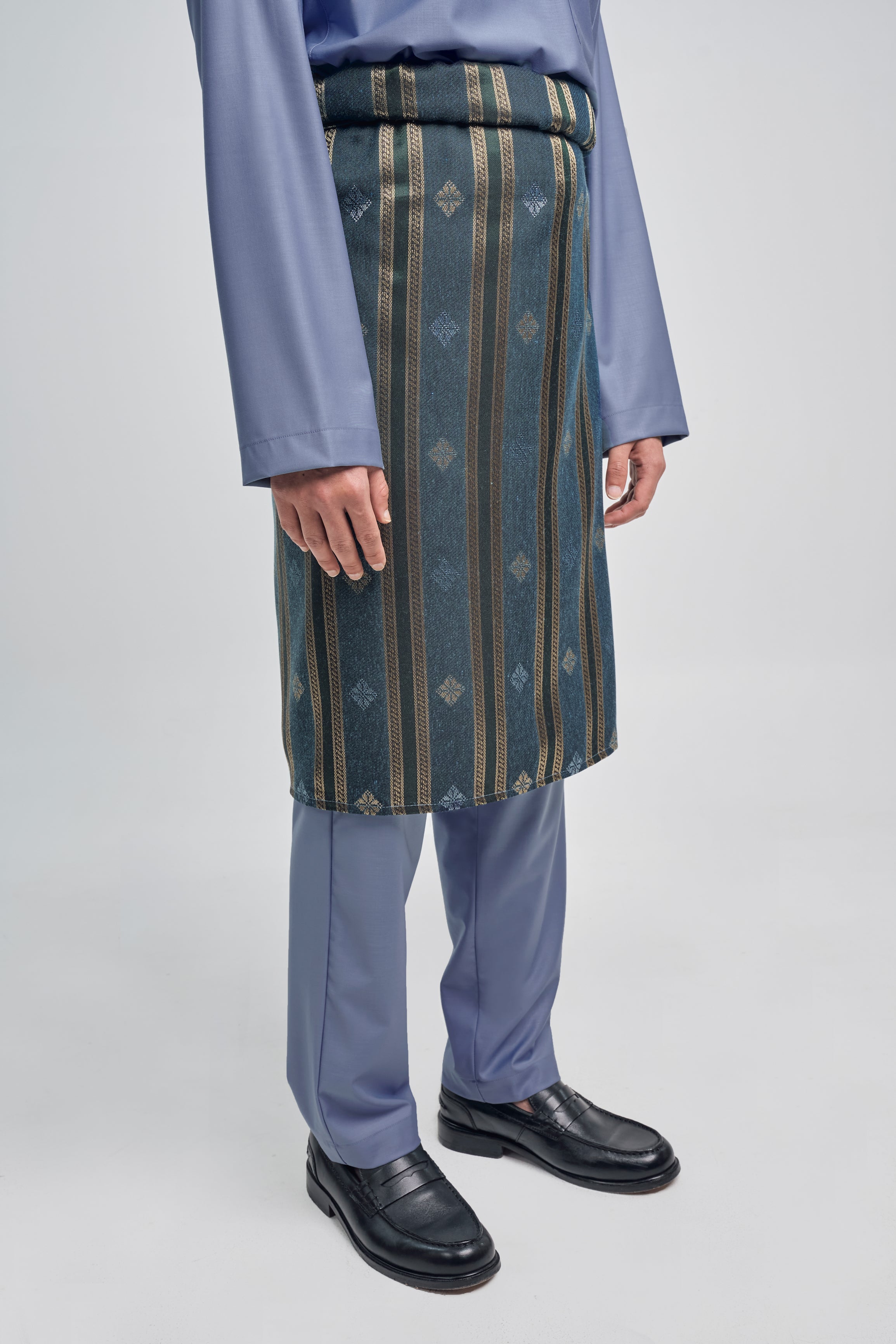 Patawali Classic Fit Baju Melayu Cekak Musang - Stone Blue