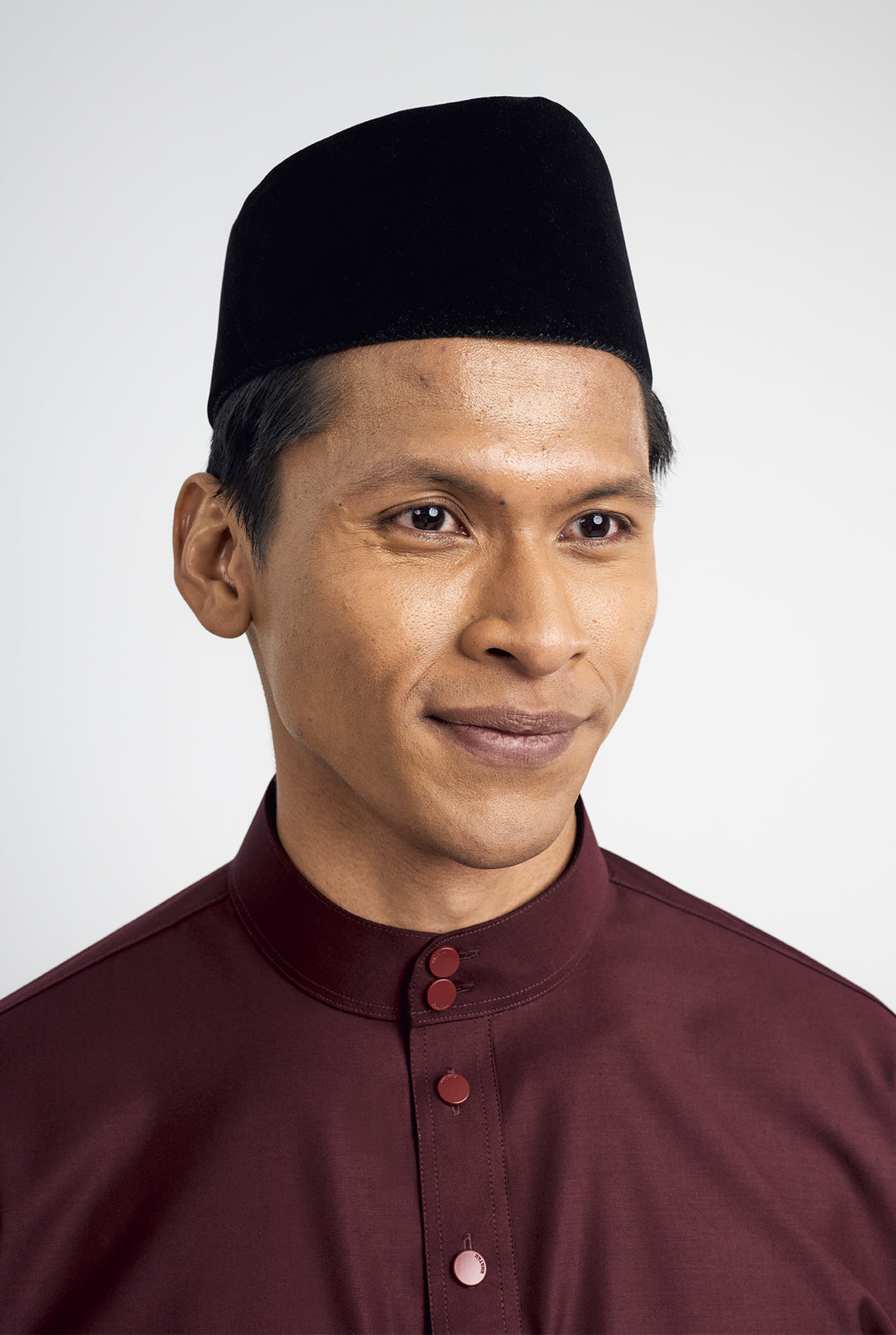 Patawali Classic Fit Baju Melayu Cekak Musang - Burgundy Red