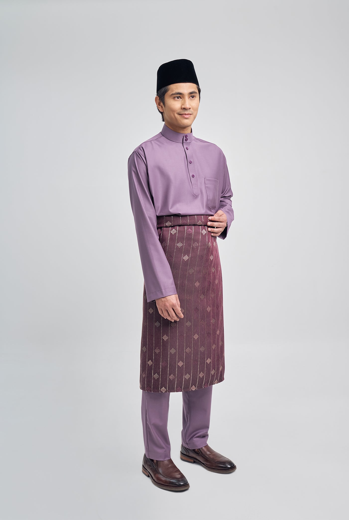 Patawali Classic Fit Baju Melayu Cekak Musang - Dusty Lilac