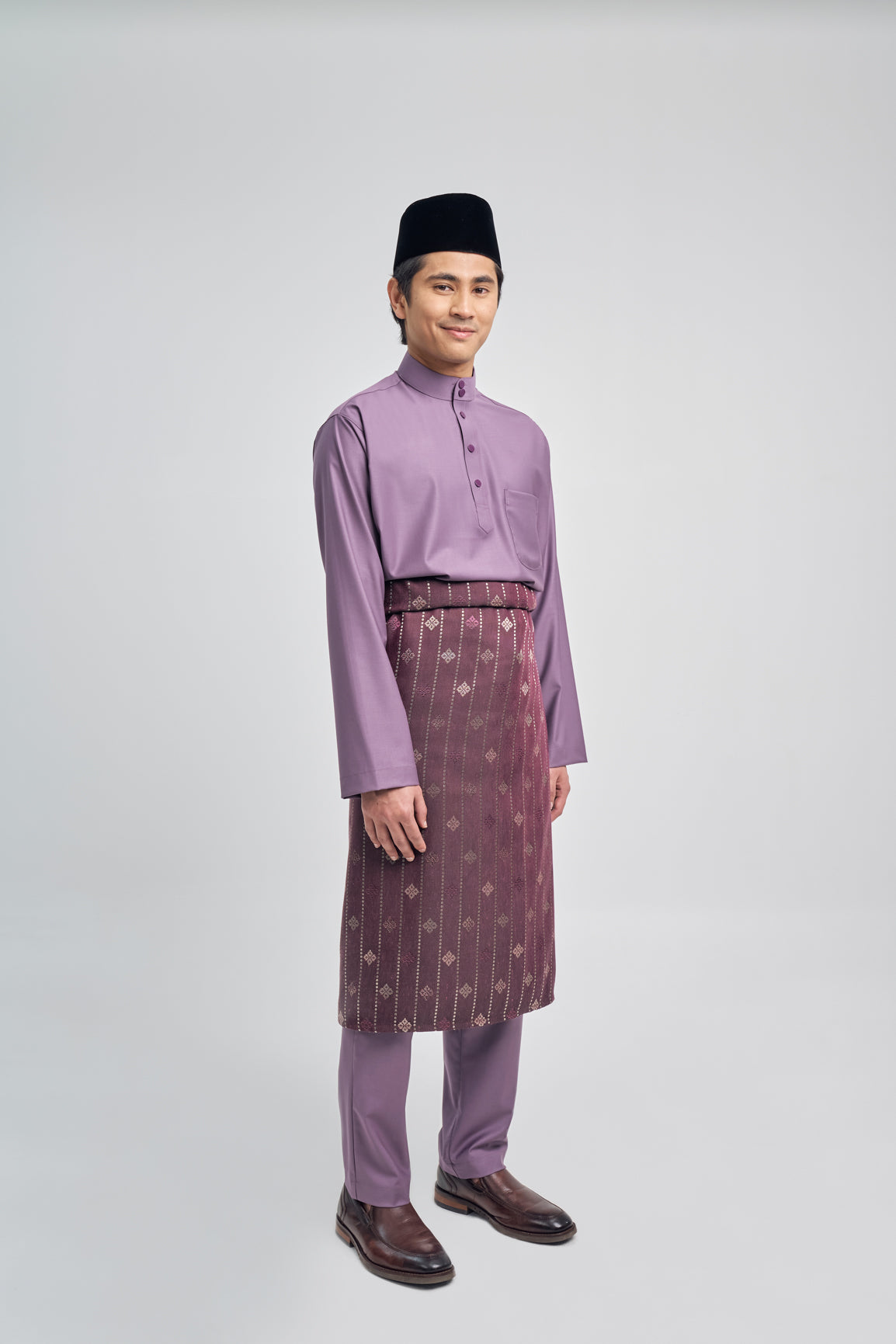 Patawali Classic Fit Baju Melayu Cekak Musang - Dusty Lilac