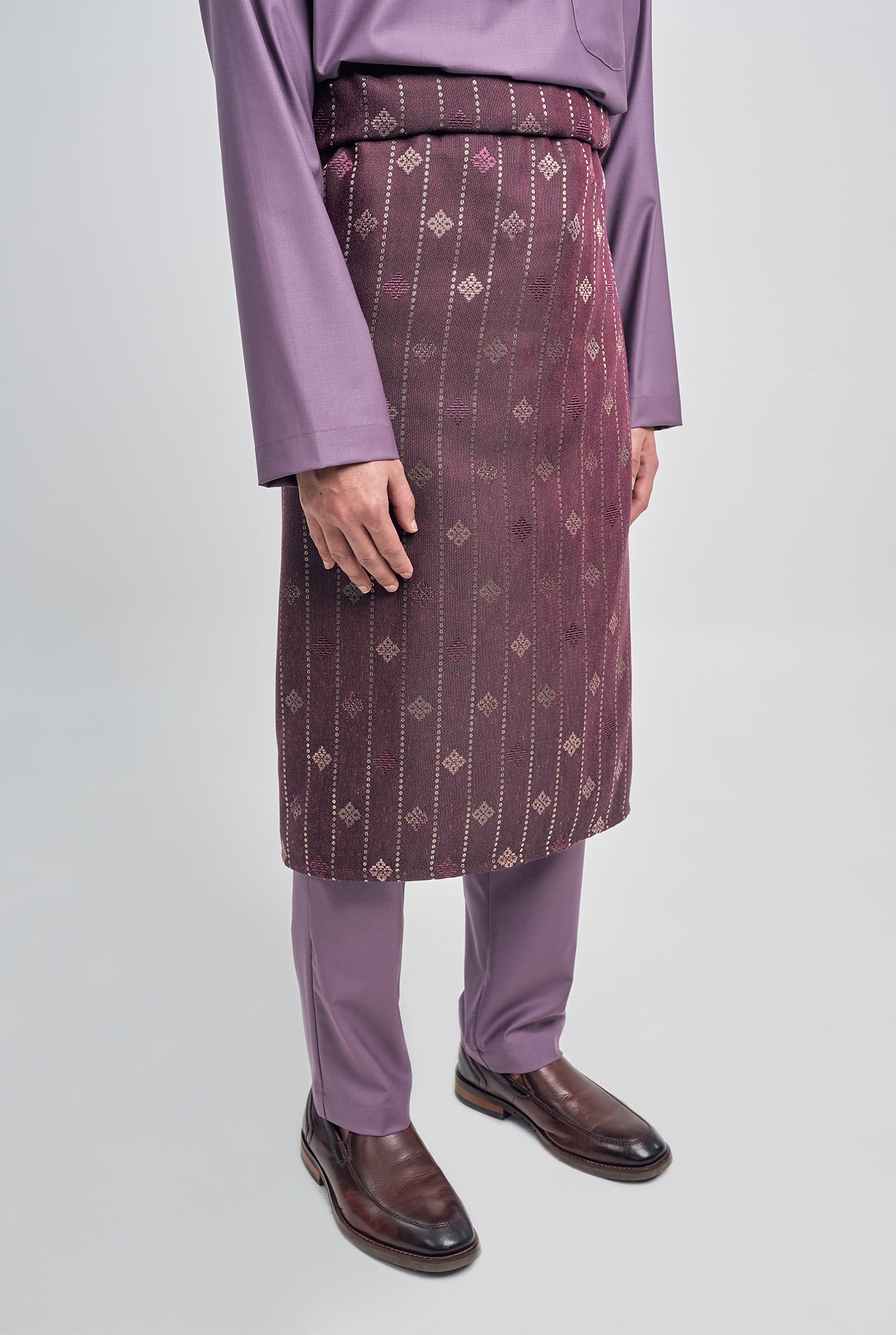 Patawali Classic Fit Baju Melayu Cekak Musang - Dusty Lilac