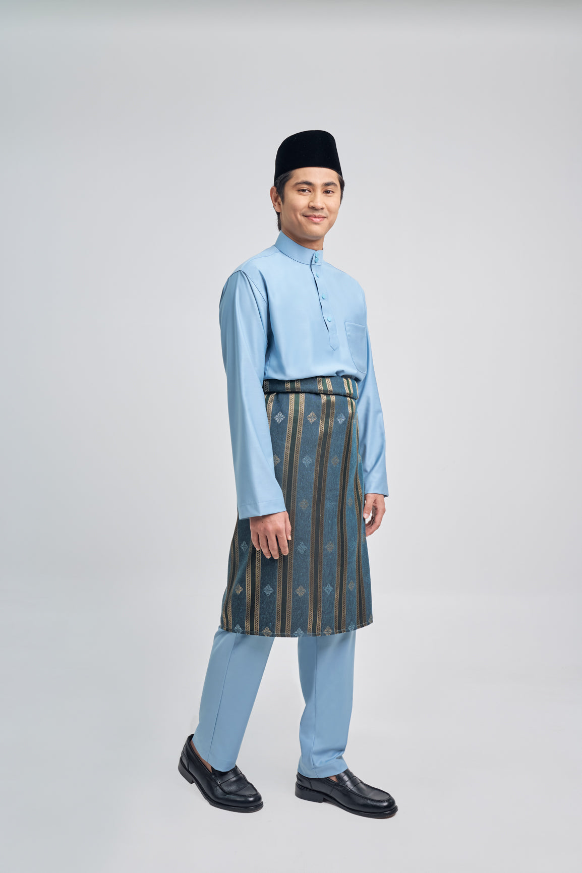 Patawali Classic Fit Baju Melayu Cekak Musang - Light Blue