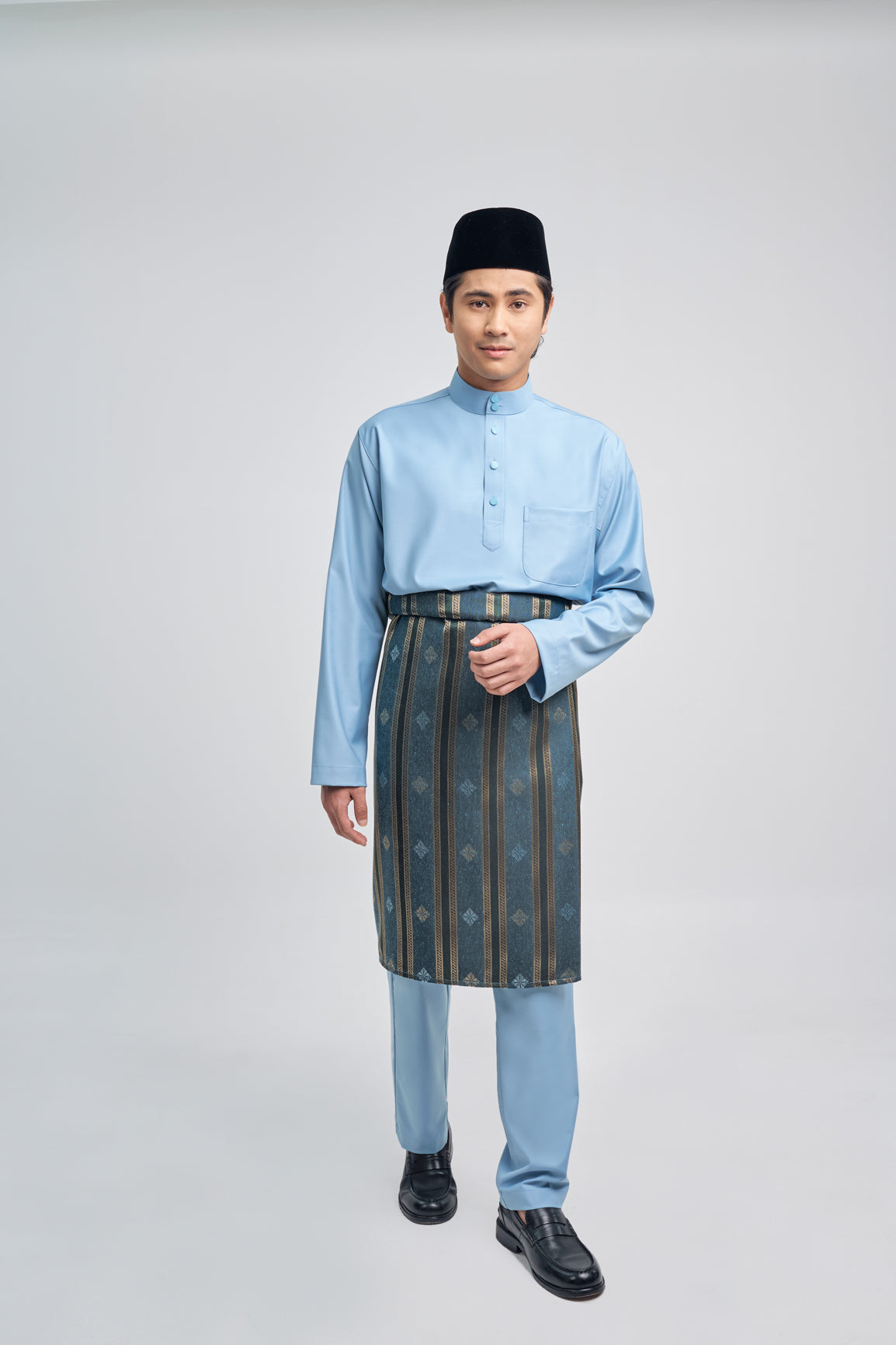 Patawali Classic Fit Baju Melayu Cekak Musang - Light Blue