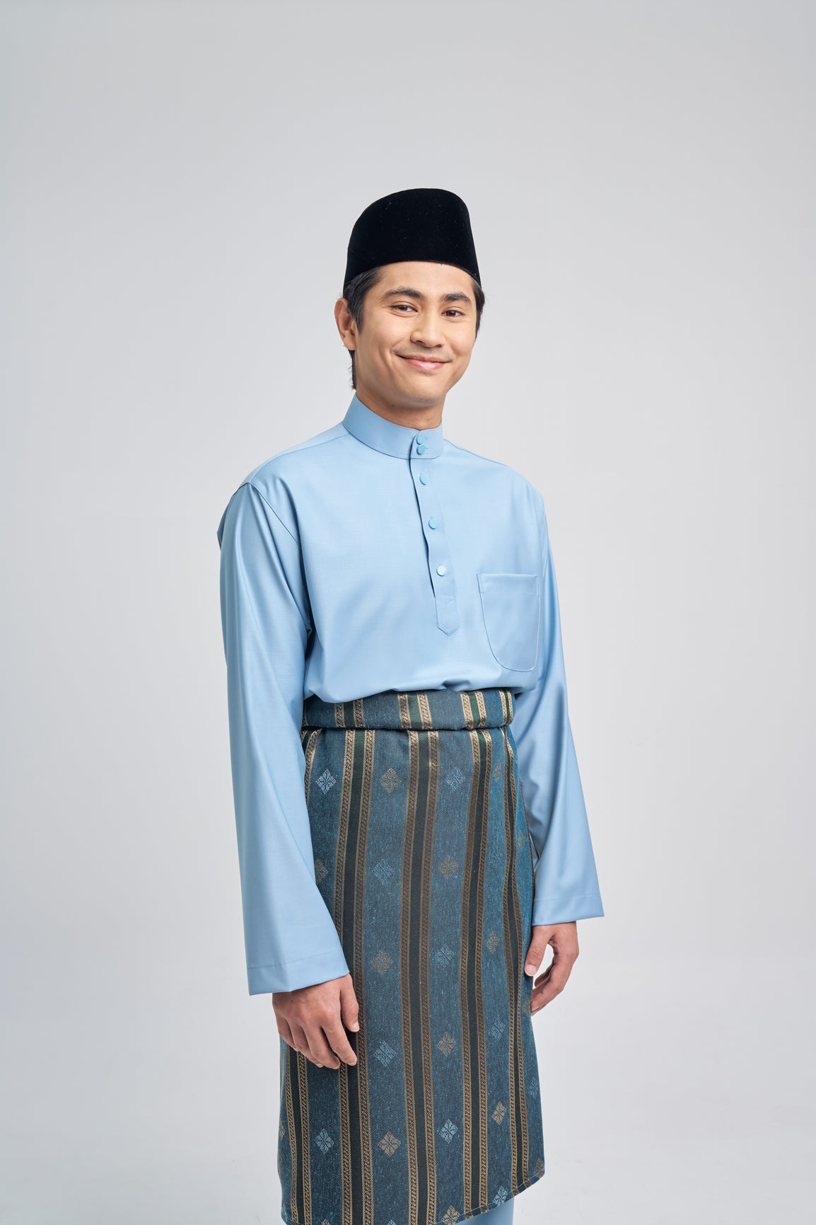 Patawali Classic Fit Baju Melayu Cekak Musang - Light Blue