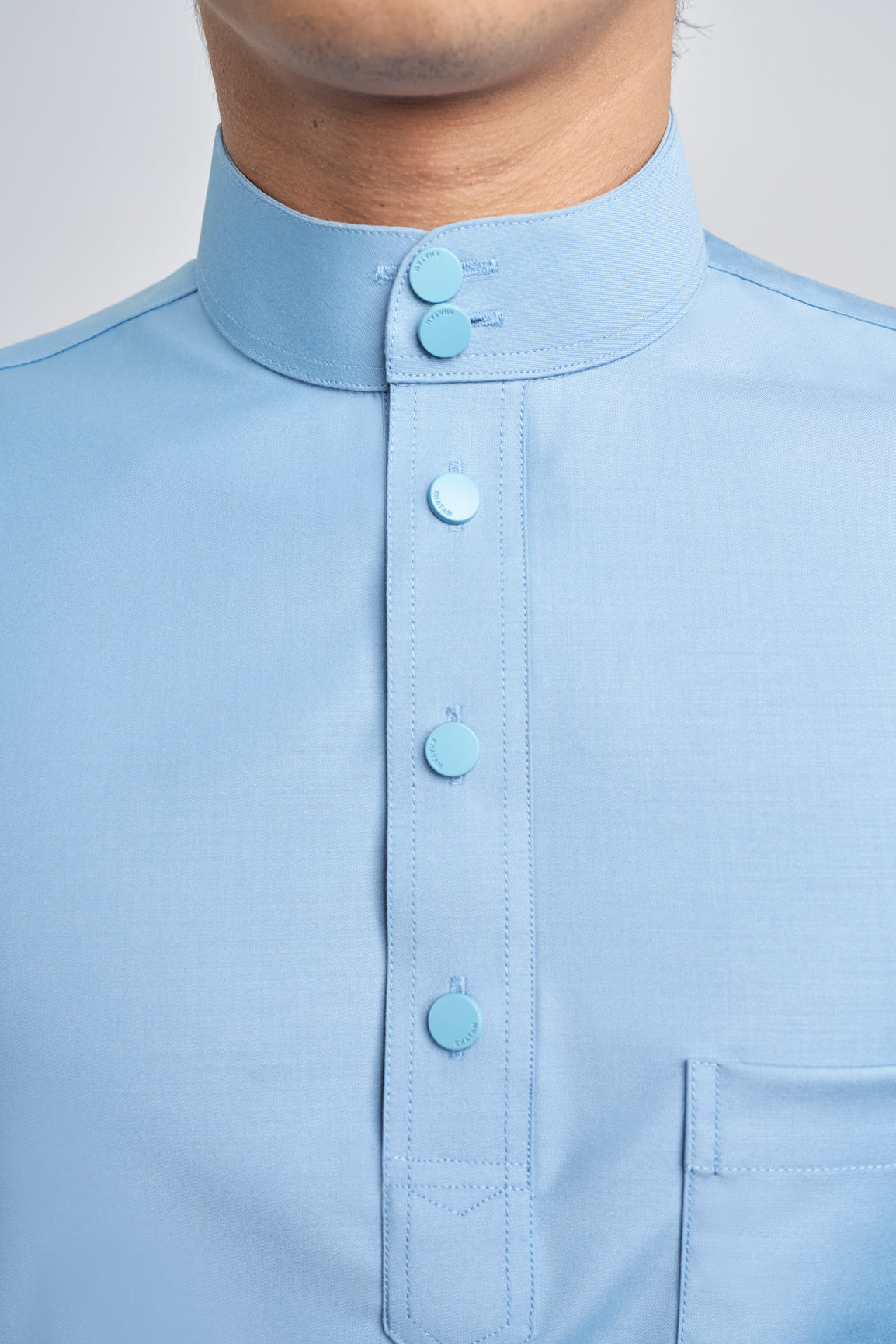 Patawali Classic Fit Baju Melayu Cekak Musang - Light Blue