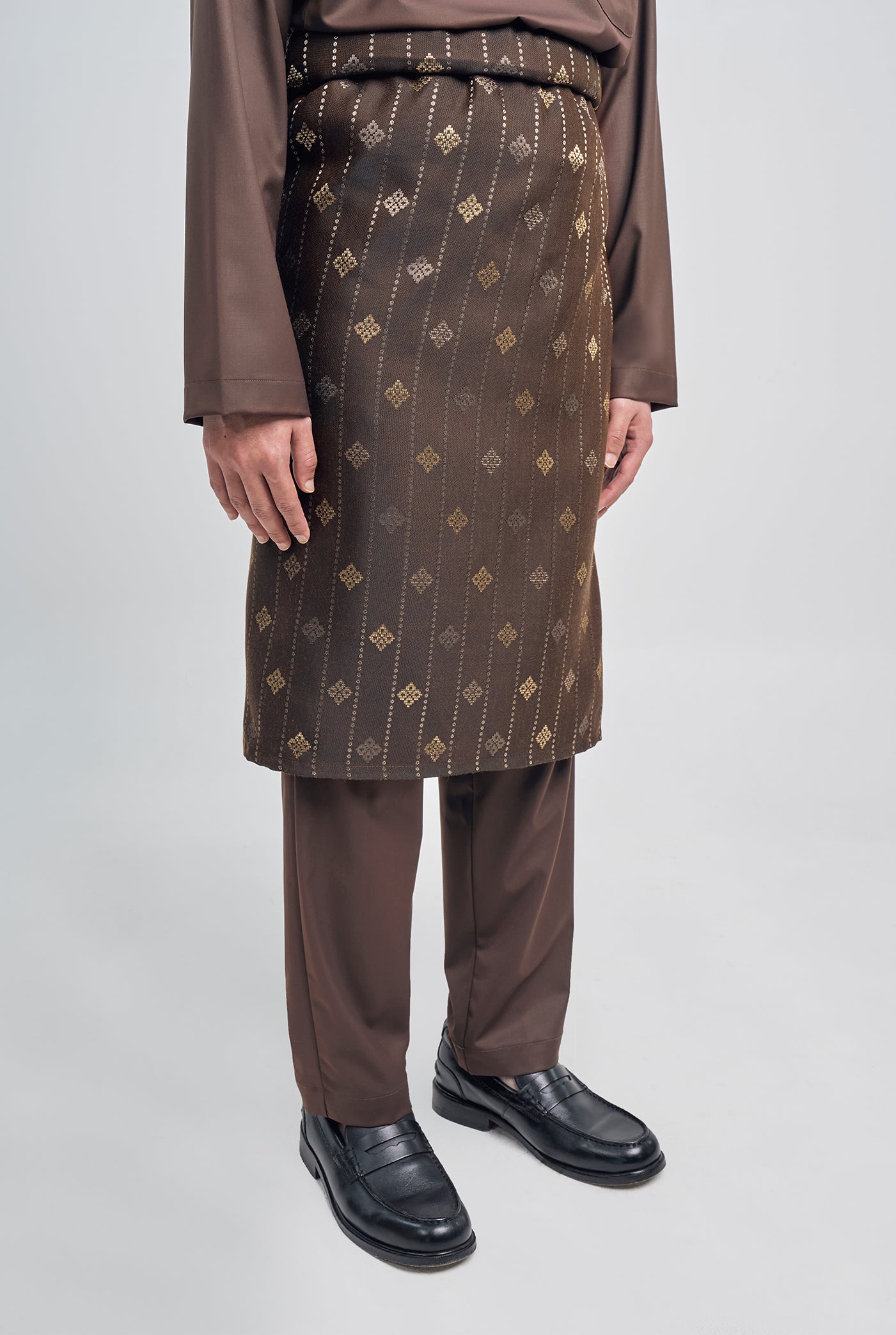 Patawali Classic Fit Baju Melayu Cekak Musang - Espresso