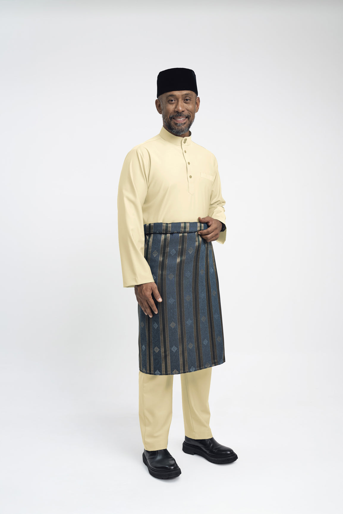 Patawali Modern Fit Baju Melayu Cekak Musang - Kuning Langsat