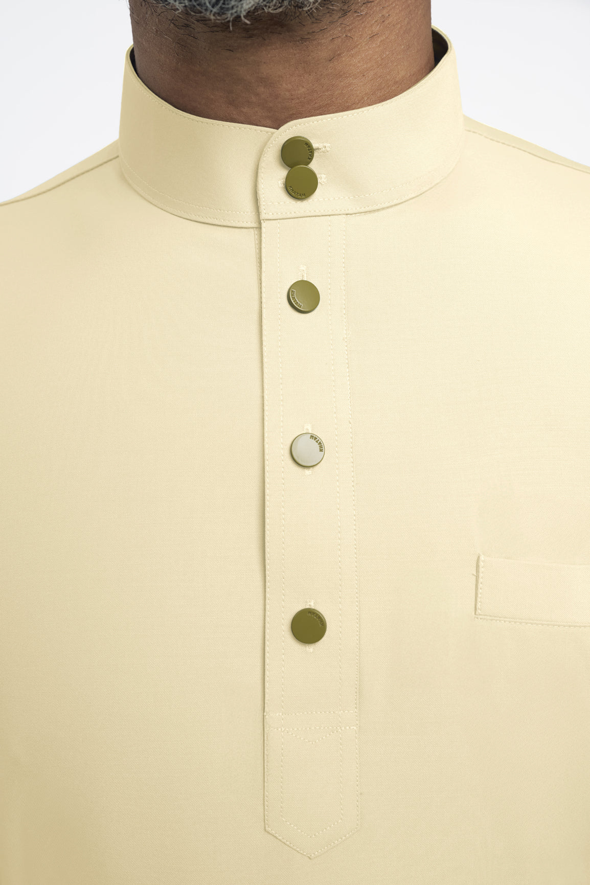 Patawali Modern Fit Baju Melayu Cekak Musang - Kuning Langsat