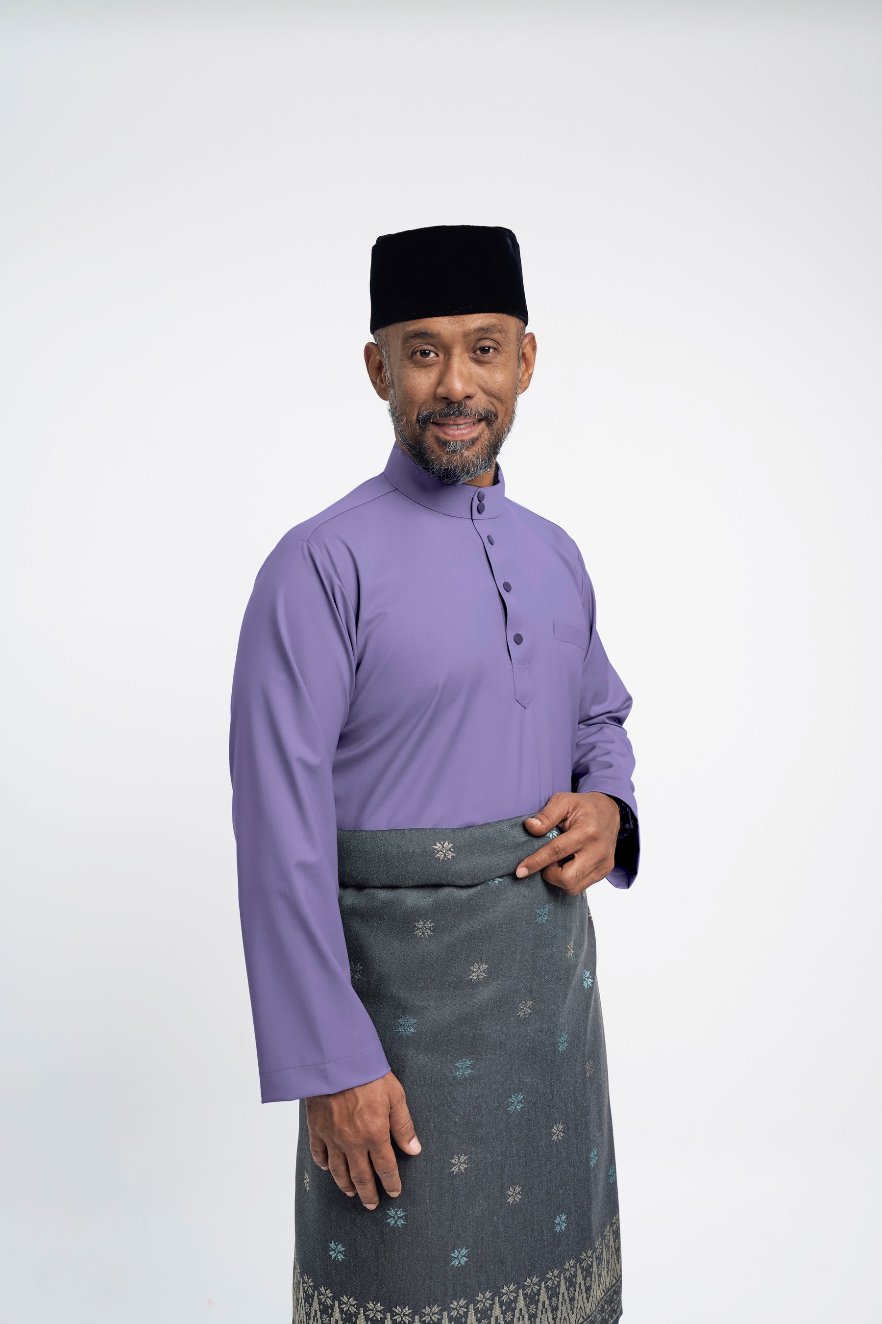 Patawali Modern Fit Baju Melayu Cekak Musang - Purple Yam