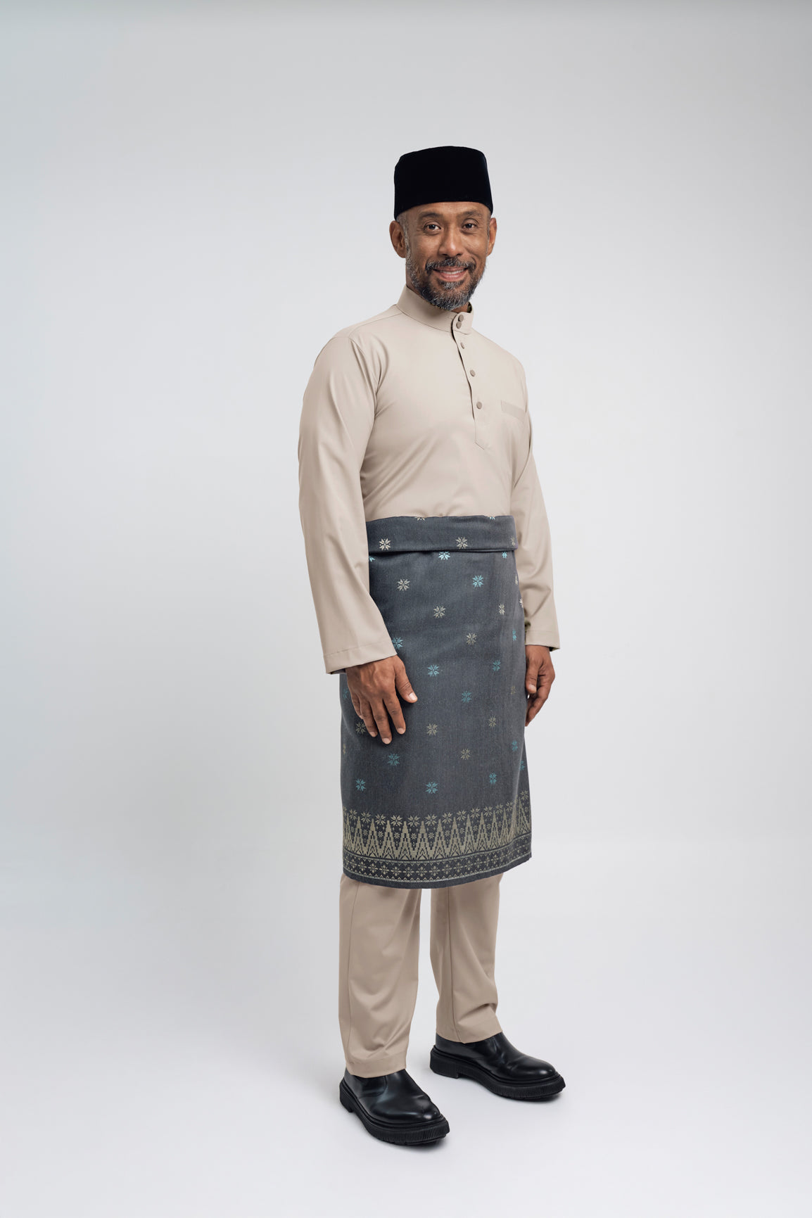 Patawali Modern Fit Baju Melayu Cekak Musang - Light Taupe