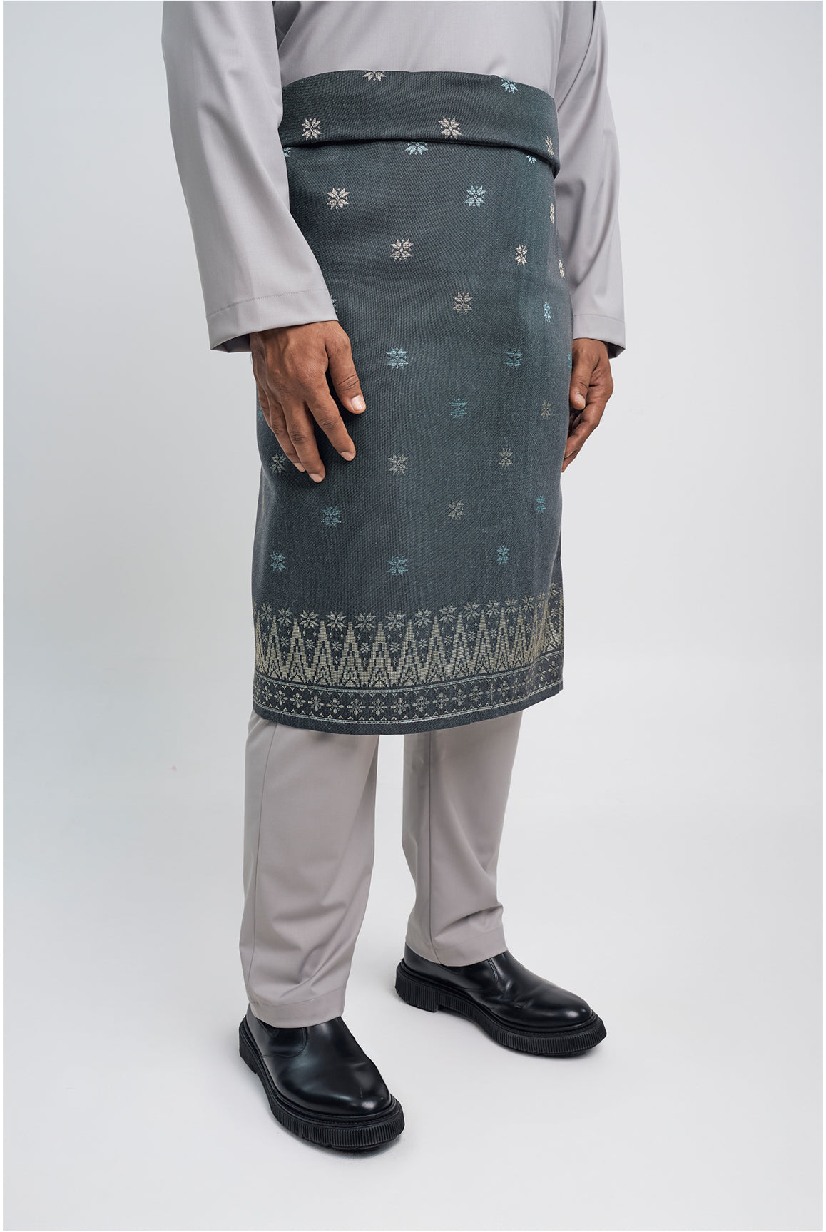 Patawali Modern Fit Baju Melayu Cekak Musang - Ash Grey