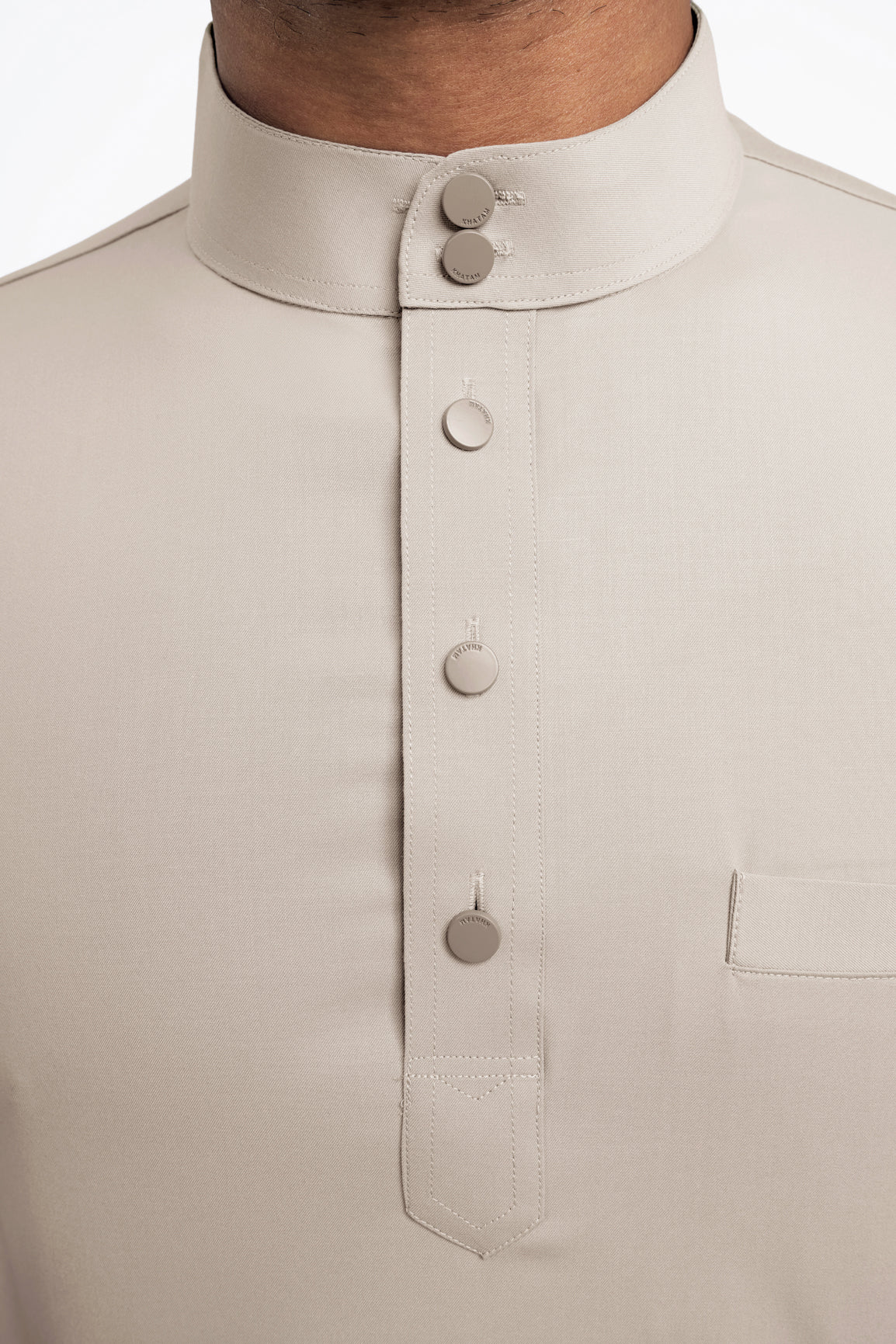 Patawali Modern Fit Baju Melayu Cekak Musang - Light Taupe