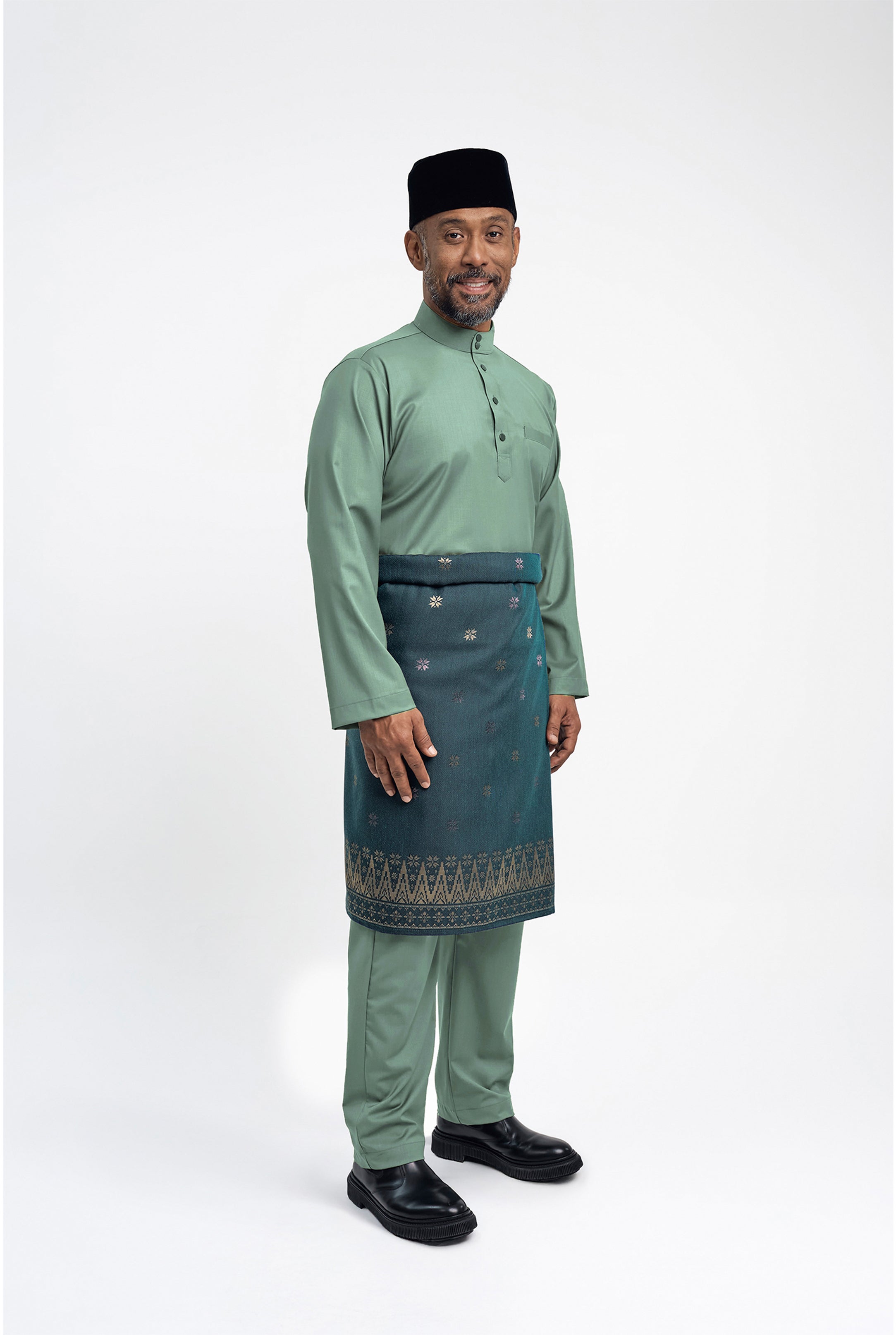 Patawali Modern Fit Baju Melayu Cekak Musang - Grass Green