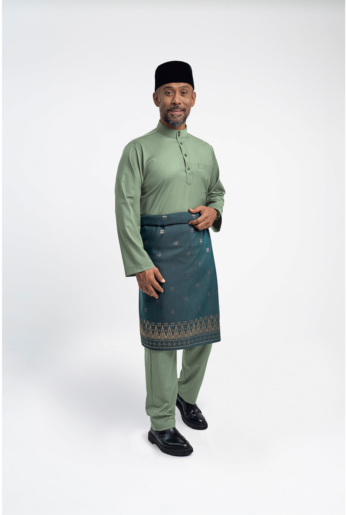 Patawali Modern Fit Baju Melayu Cekak Musang - Grass Green