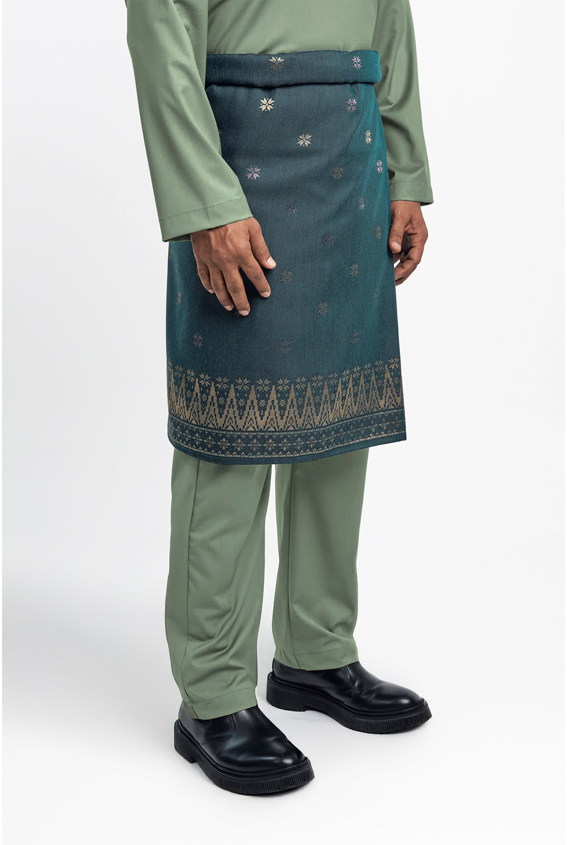 Patawali Modern Fit Baju Melayu Cekak Musang - Grass Green