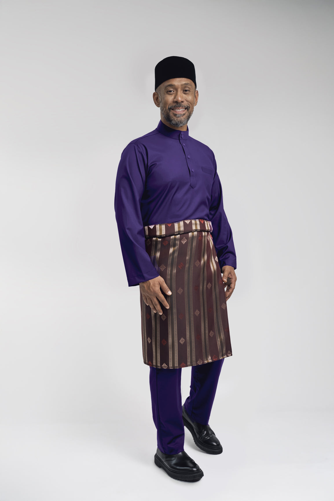 Patawali Modern Fit Baju Melayu Cekak Musang - Dark Indigo