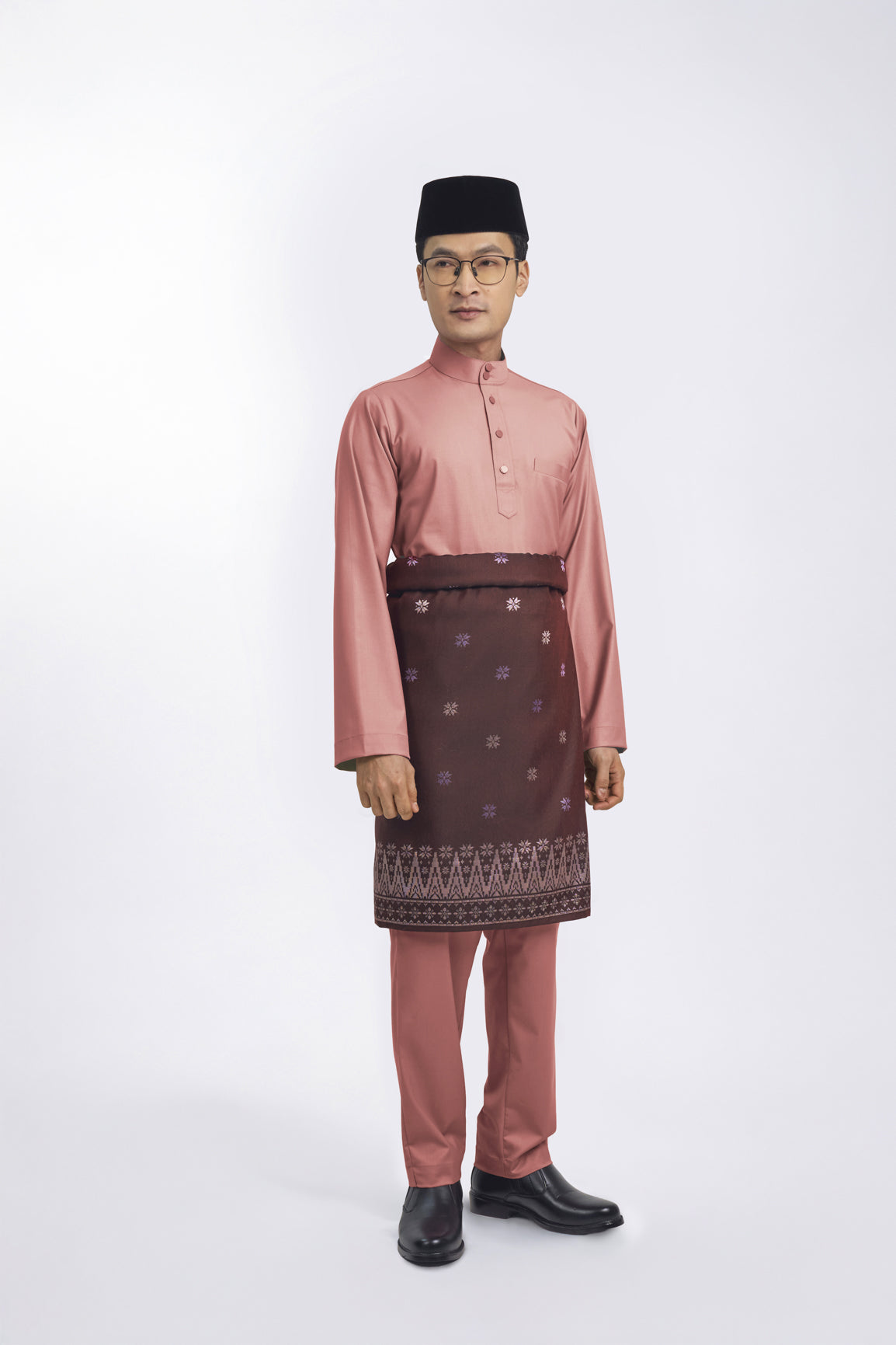 Patawali Modern Fit Baju Melayu Cekak Musang - Smokey Pink