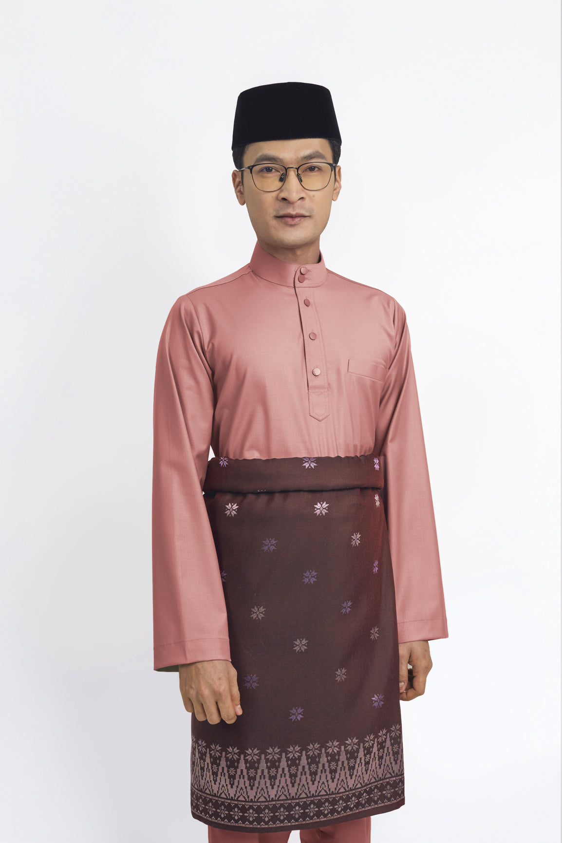 Patawali Modern Fit Baju Melayu Cekak Musang - Smokey Pink