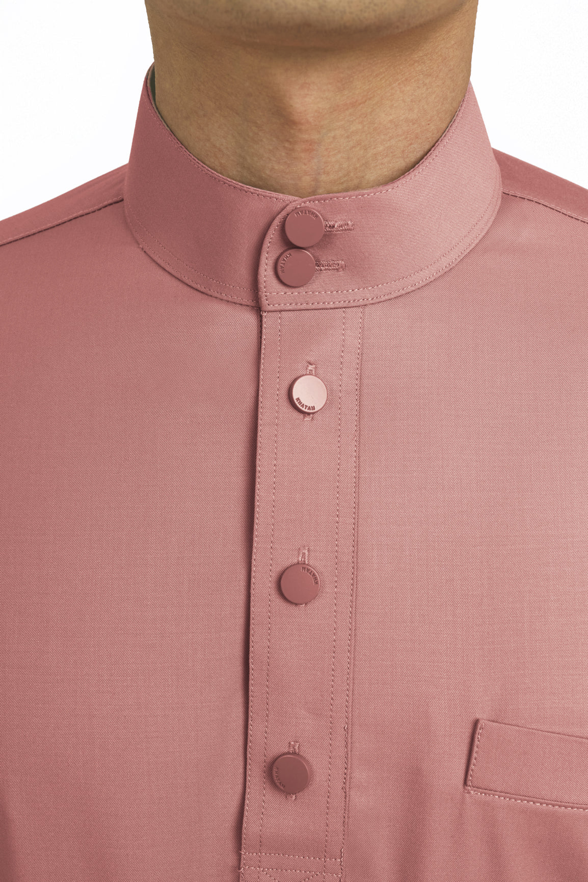Patawali Modern Fit Baju Melayu Cekak Musang - Smokey Pink