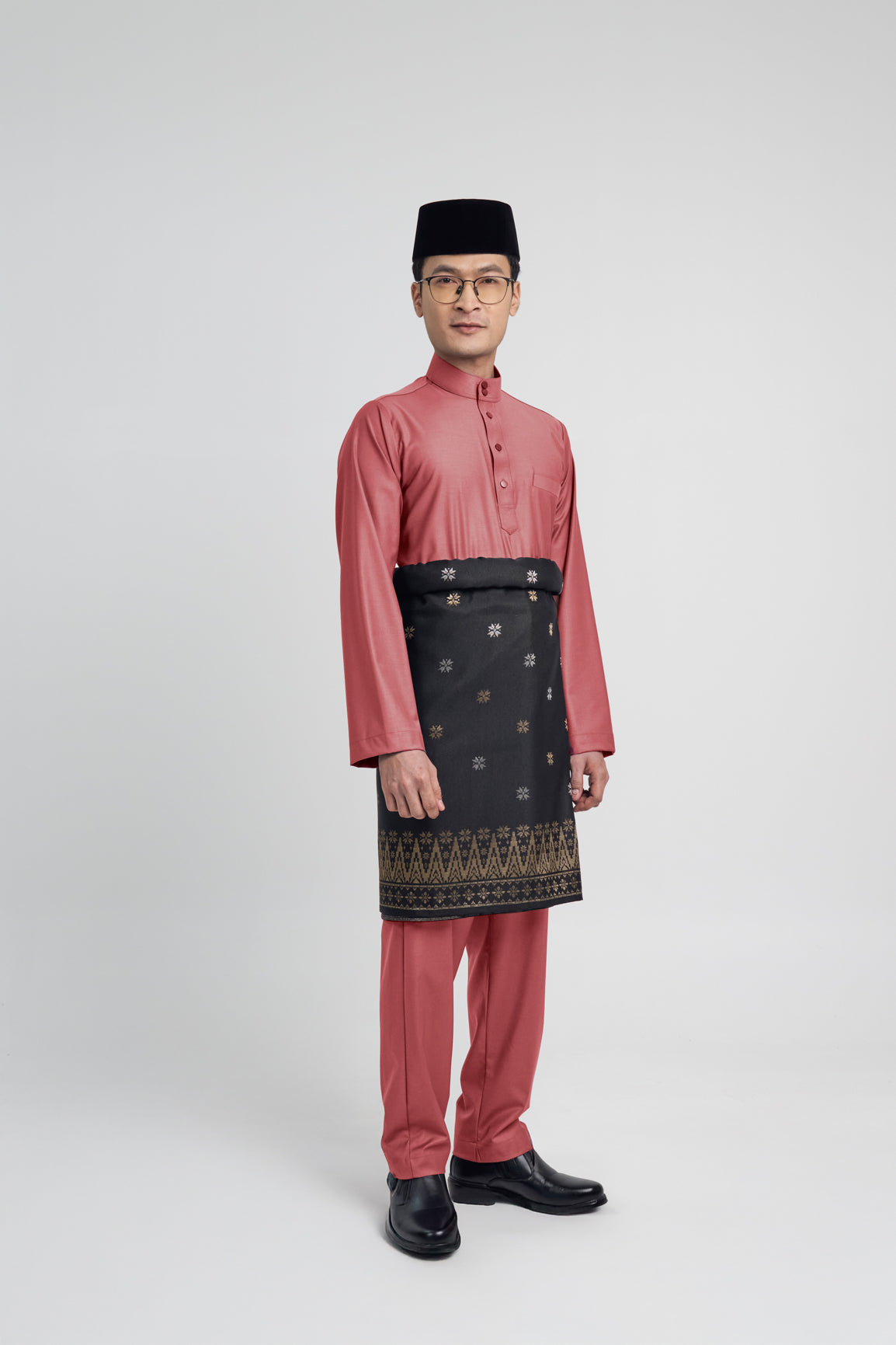 Patawali Modern Fit Baju Melayu Cekak Musang - Dark Rose