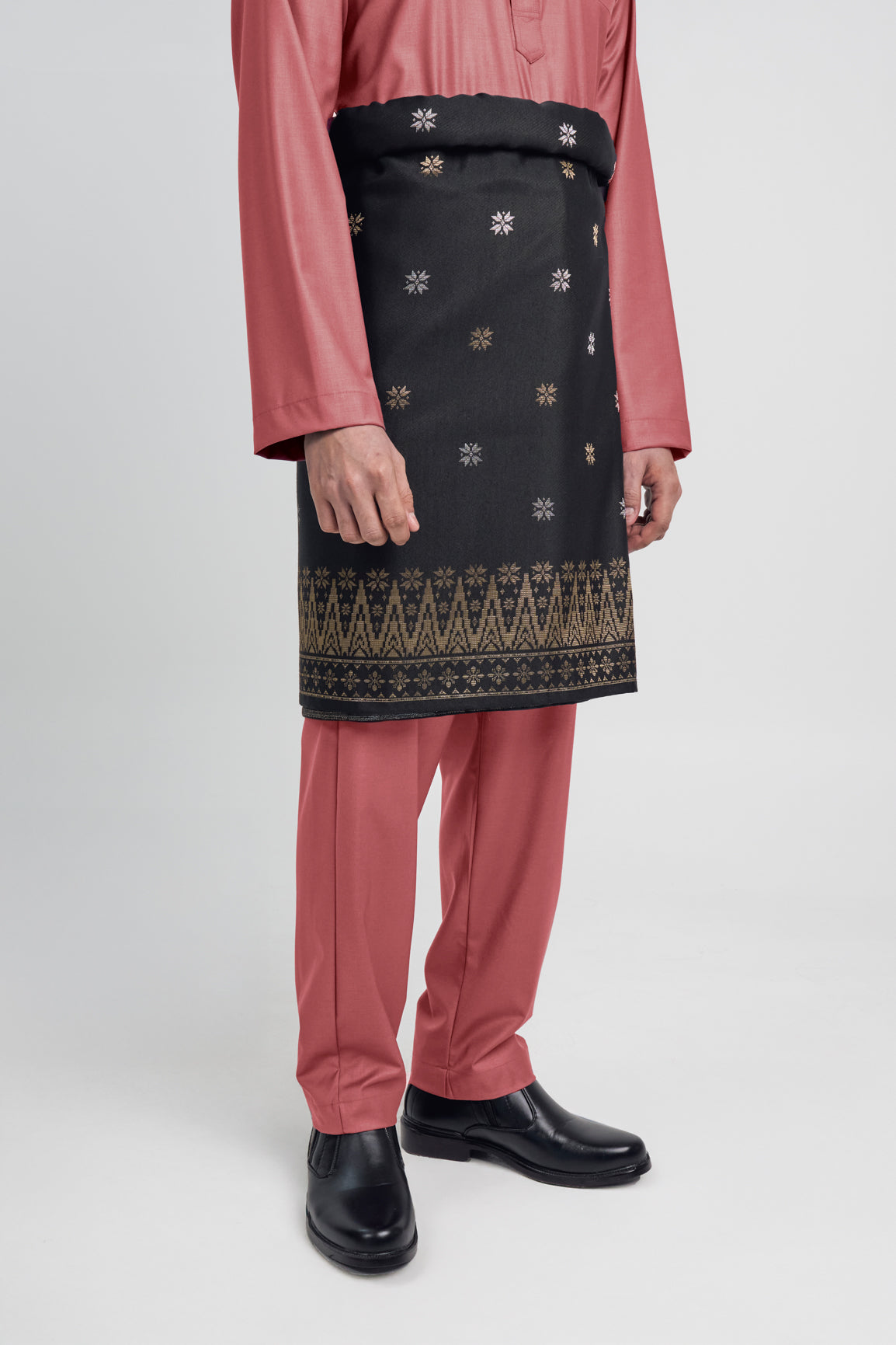 Patawali Modern Fit Baju Melayu Cekak Musang - Dark Rose