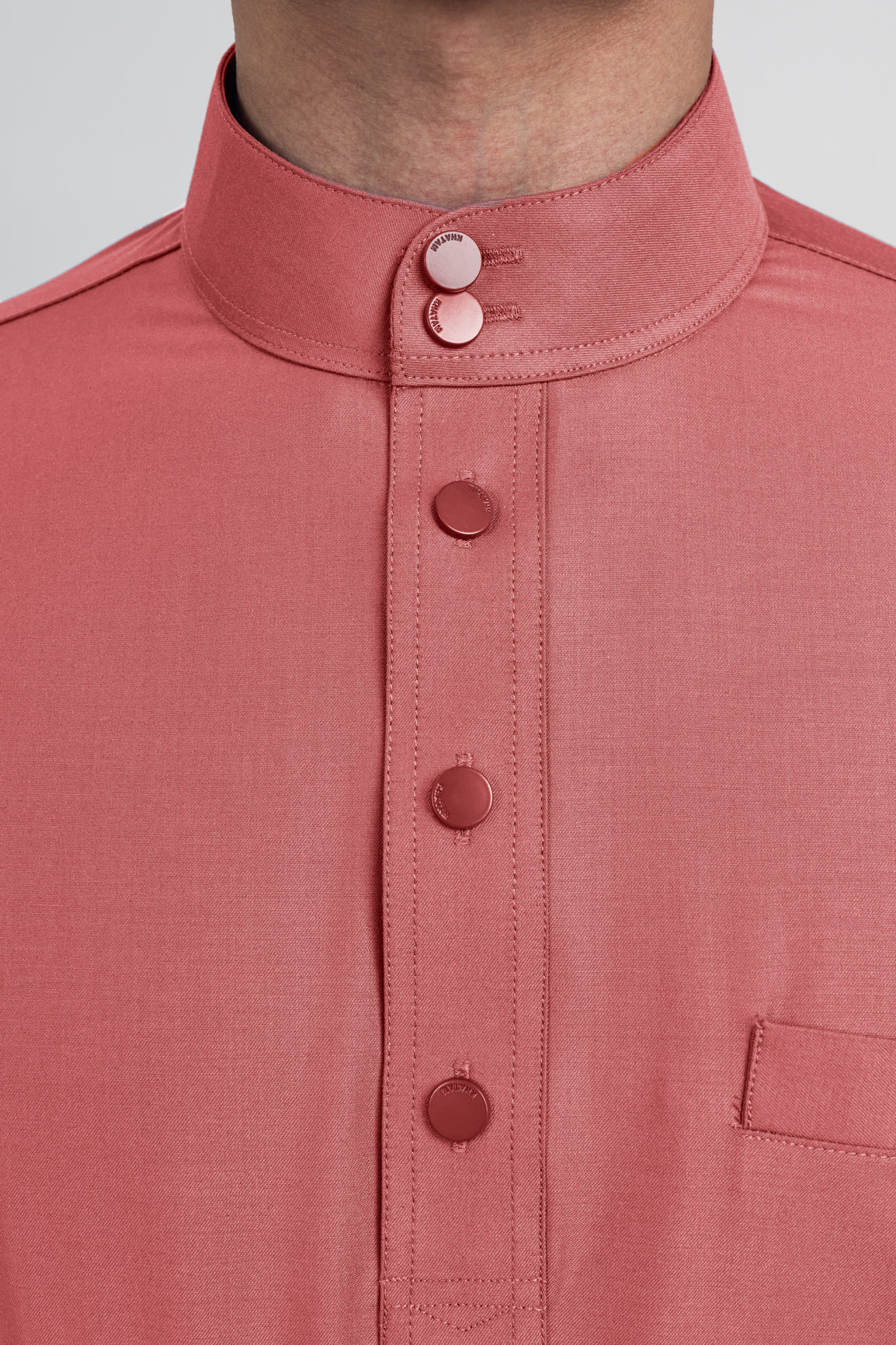 Patawali Modern Fit Baju Melayu Cekak Musang - Dark Rose