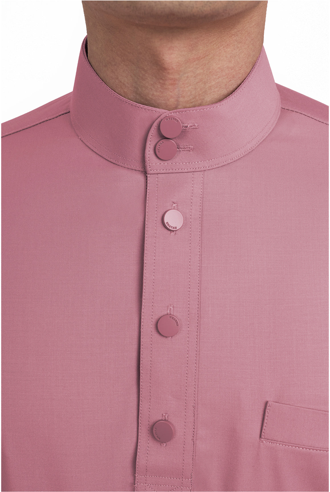 Patawali Modern Fit Baju Melayu Cekak Musang - Pink Belacan