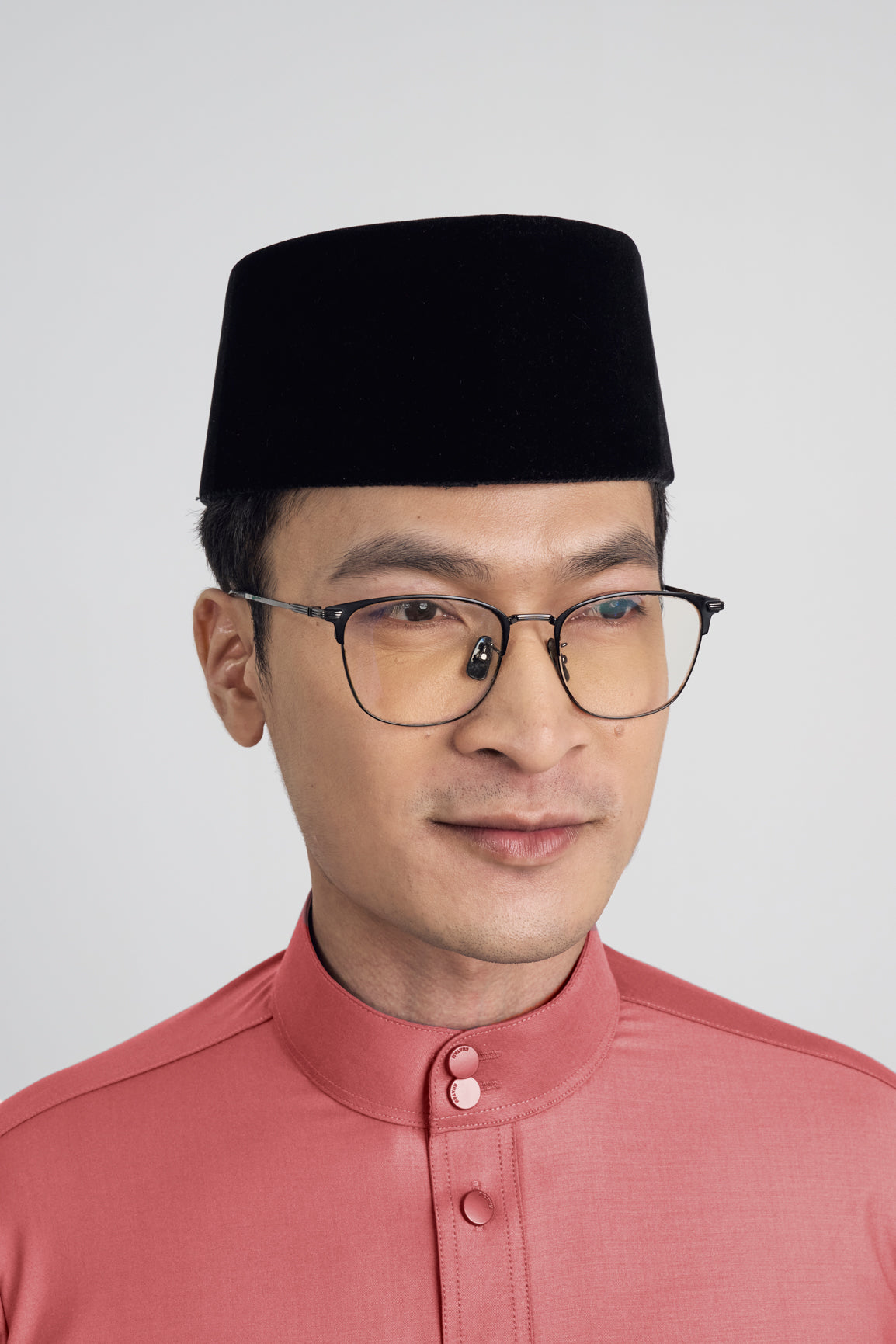 Patawali Modern Fit Baju Melayu Cekak Musang - Dark Rose