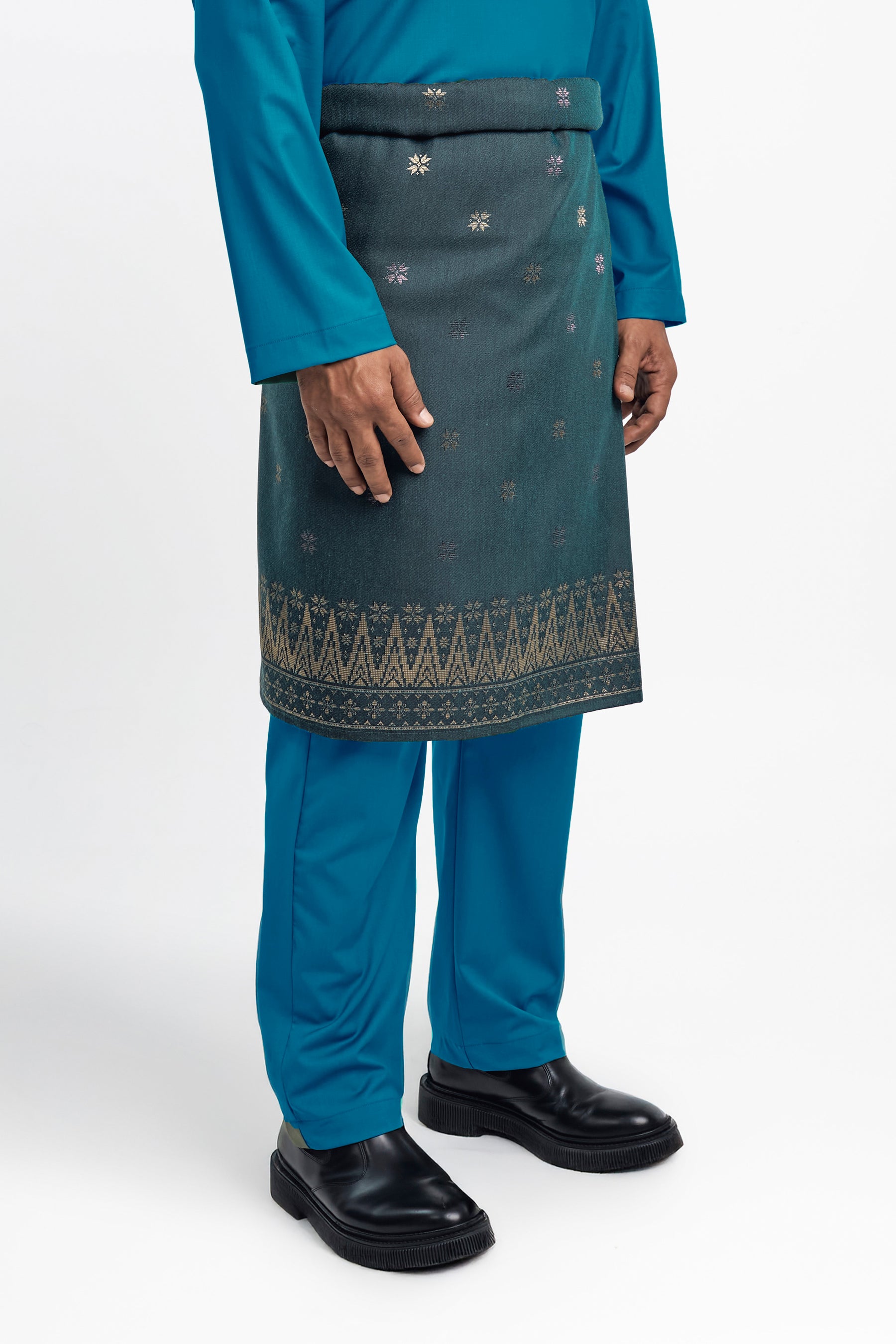 Patawali Modern Fit Baju Melayu Cekak Musang - Turquoise