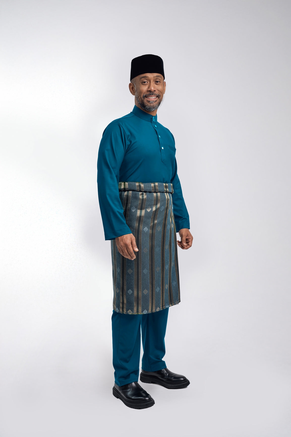 Patawali Modern Fit Baju Melayu Cekak Musang - Deep Teal