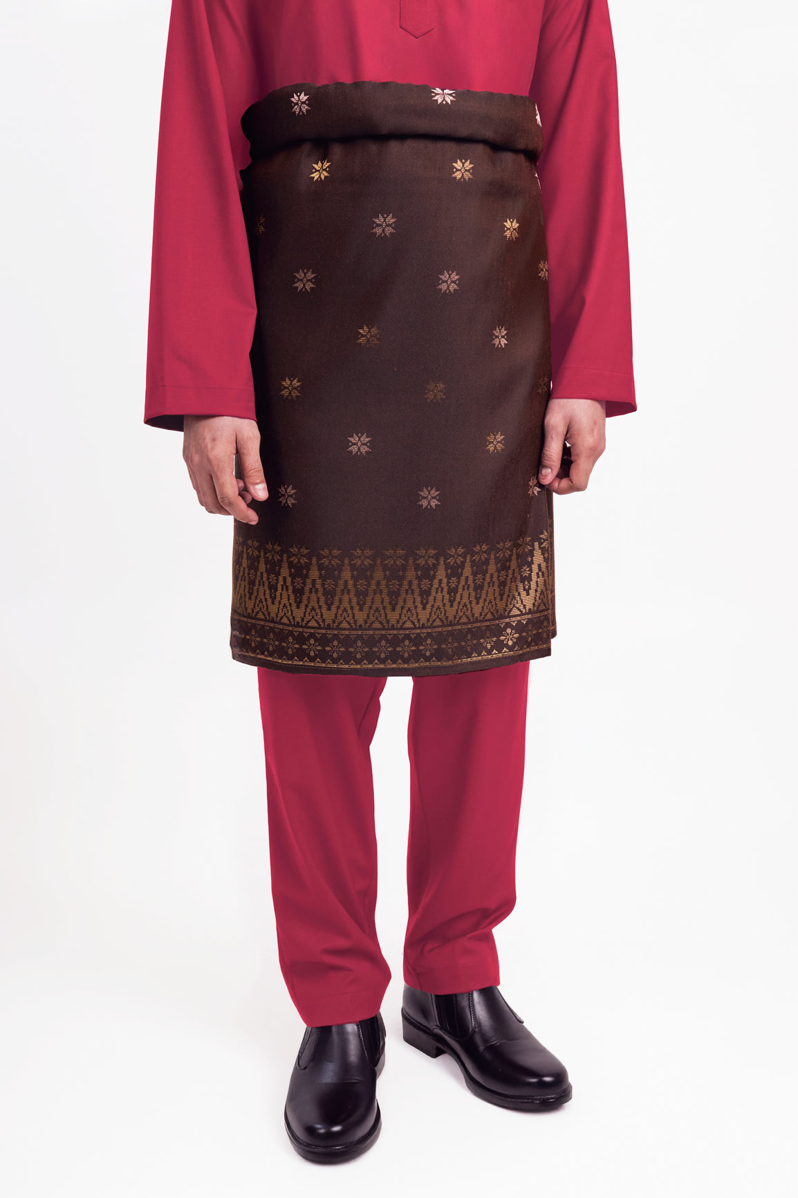 Patawali Modern Fit Baju Melayu Cekak Musang - Rose Red