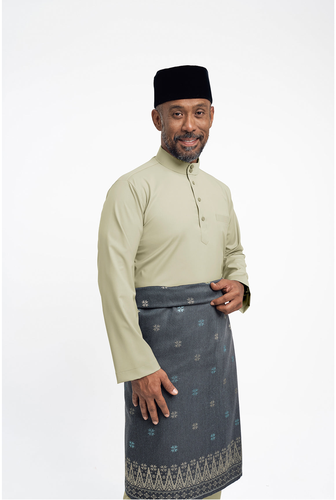 Patawali Modern Fit Baju Melayu Cekak Musang - Light Khaki