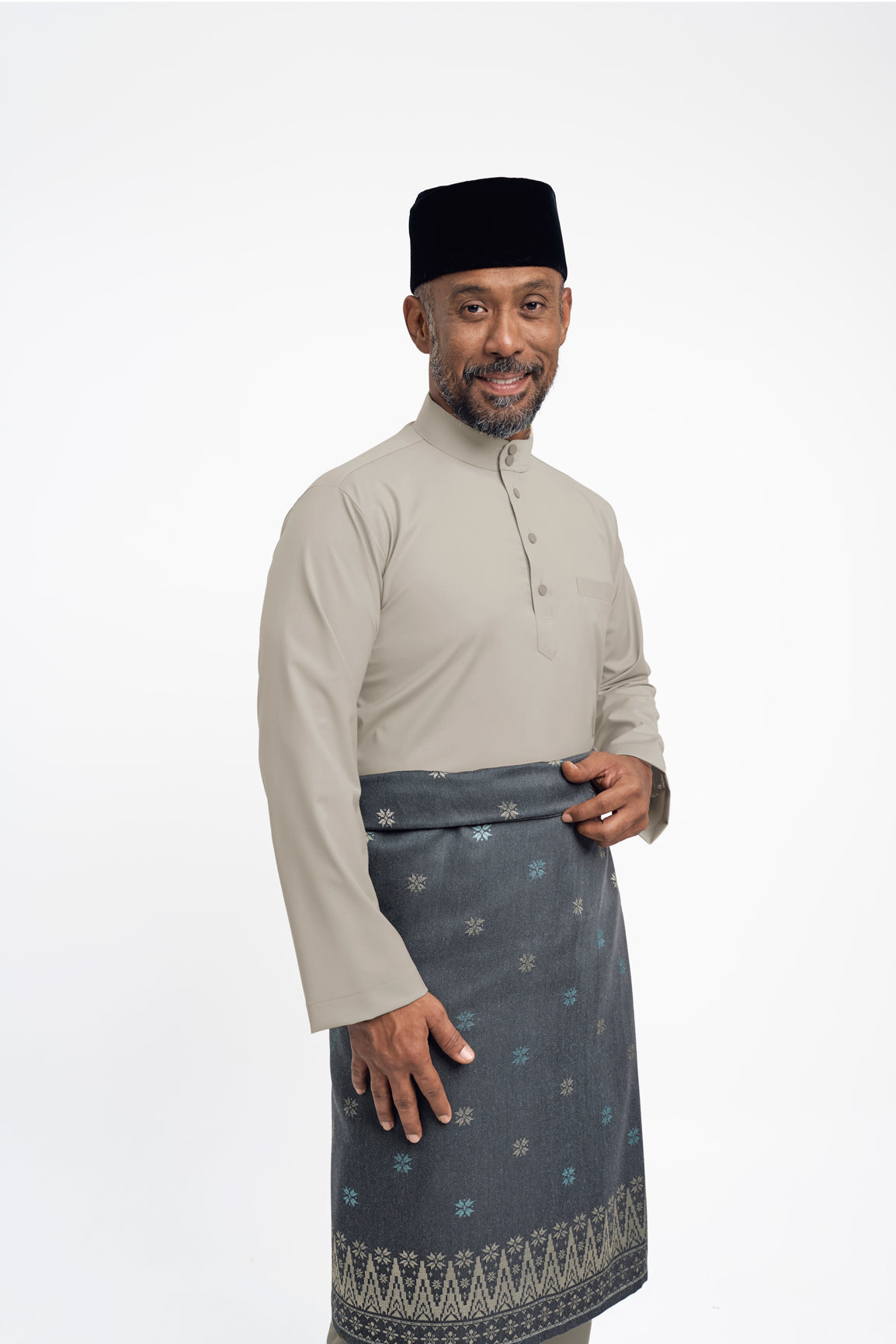 Patawali Modern Fit Baju Melayu Cekak Musang - Light Khaki