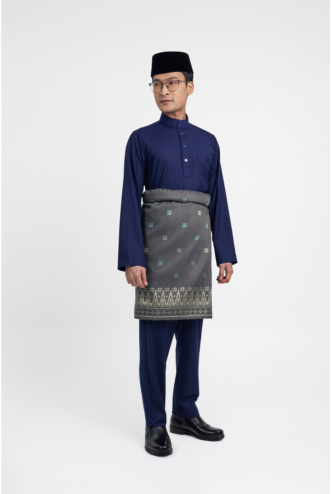 Patawali Modern Fit Baju Melayu Cekak Musang - Dark Navy