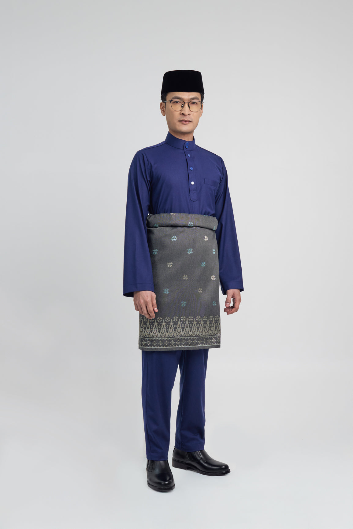 Patawali Modern Fit Baju Melayu Cekak Musang - Dark Navy