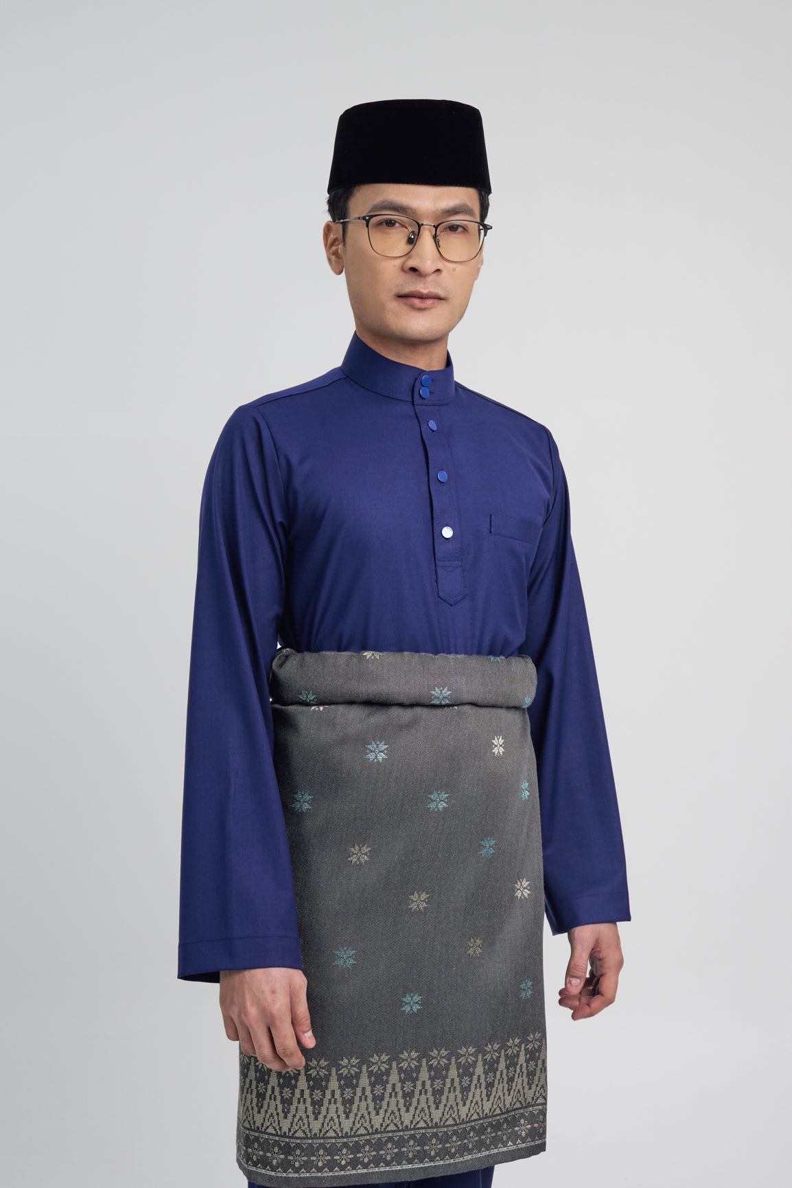 Patawali Modern Fit Baju Melayu Cekak Musang - Dark Navy