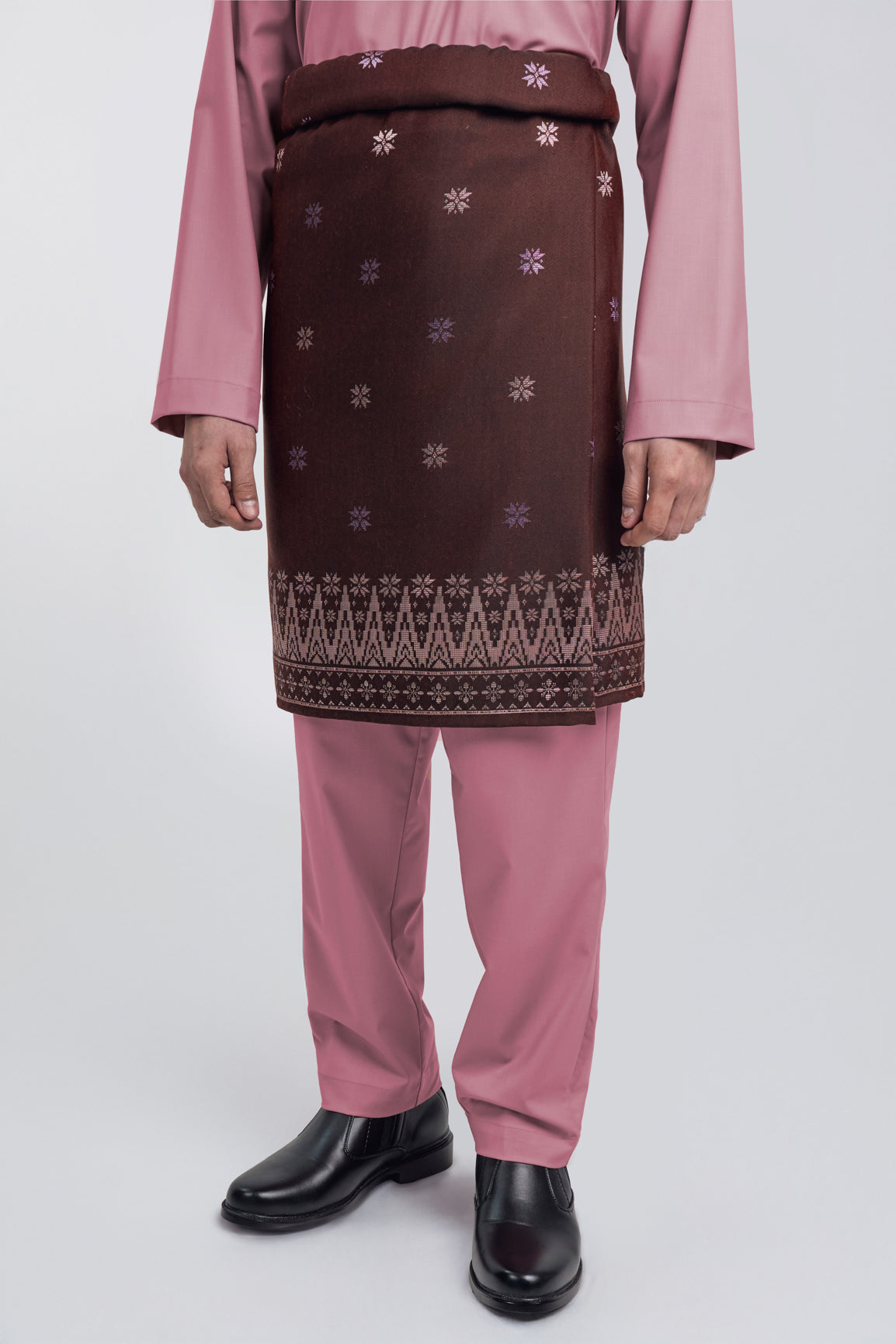 Patawali Modern Fit Baju Melayu Cekak Musang - Pink Belacan
