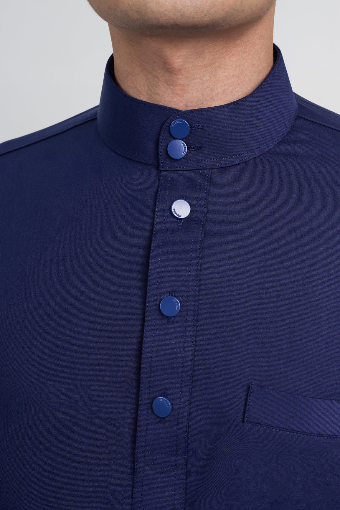 Patawali Modern Fit Baju Melayu Cekak Musang - Dark Navy